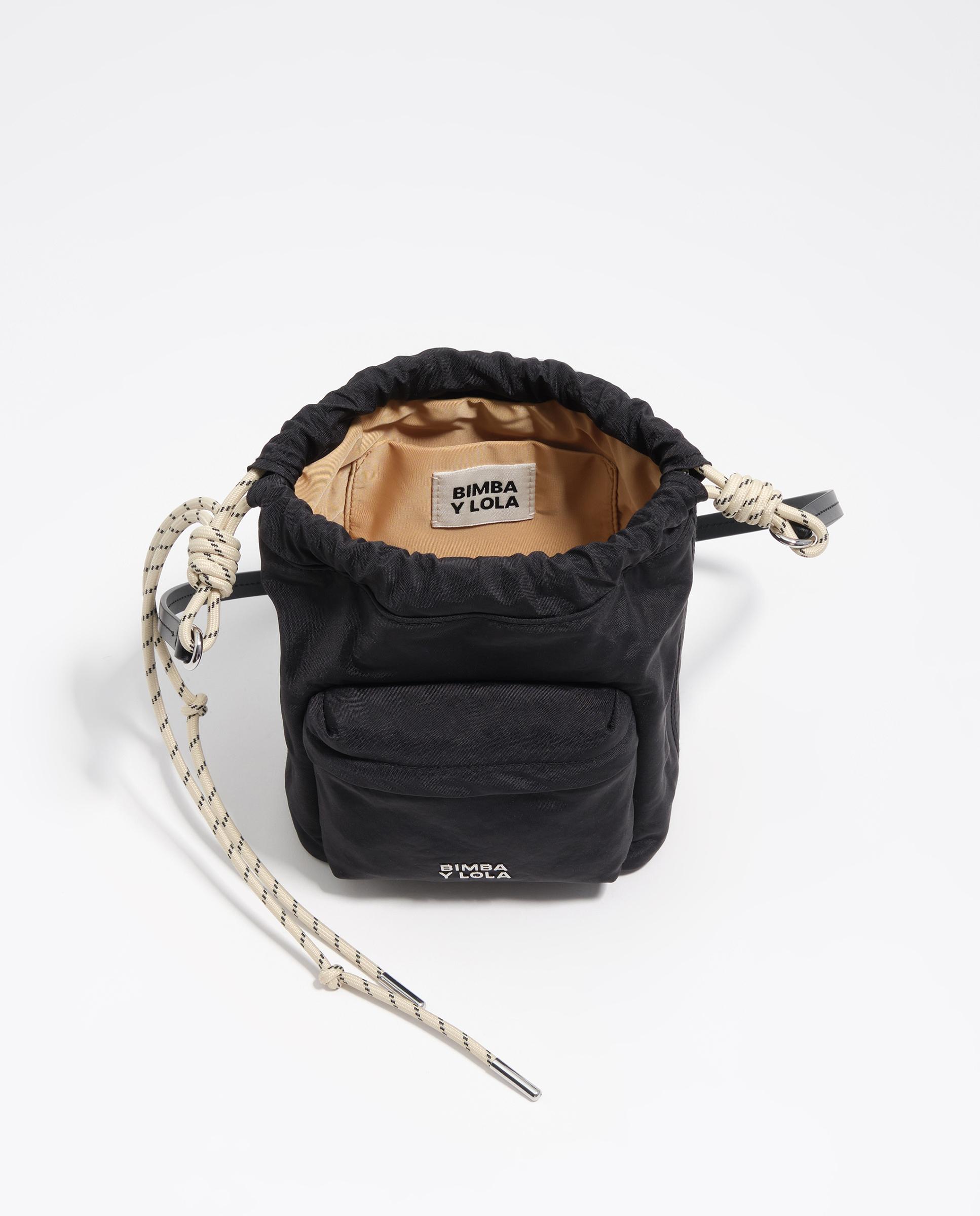 Mala de Ombro Mini com Fecho Fruncidor Preto-3