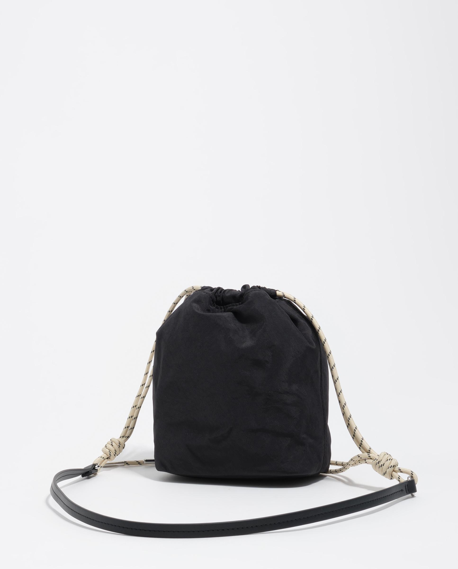 Mala de Ombro Mini com Fecho Fruncidor Preto-4