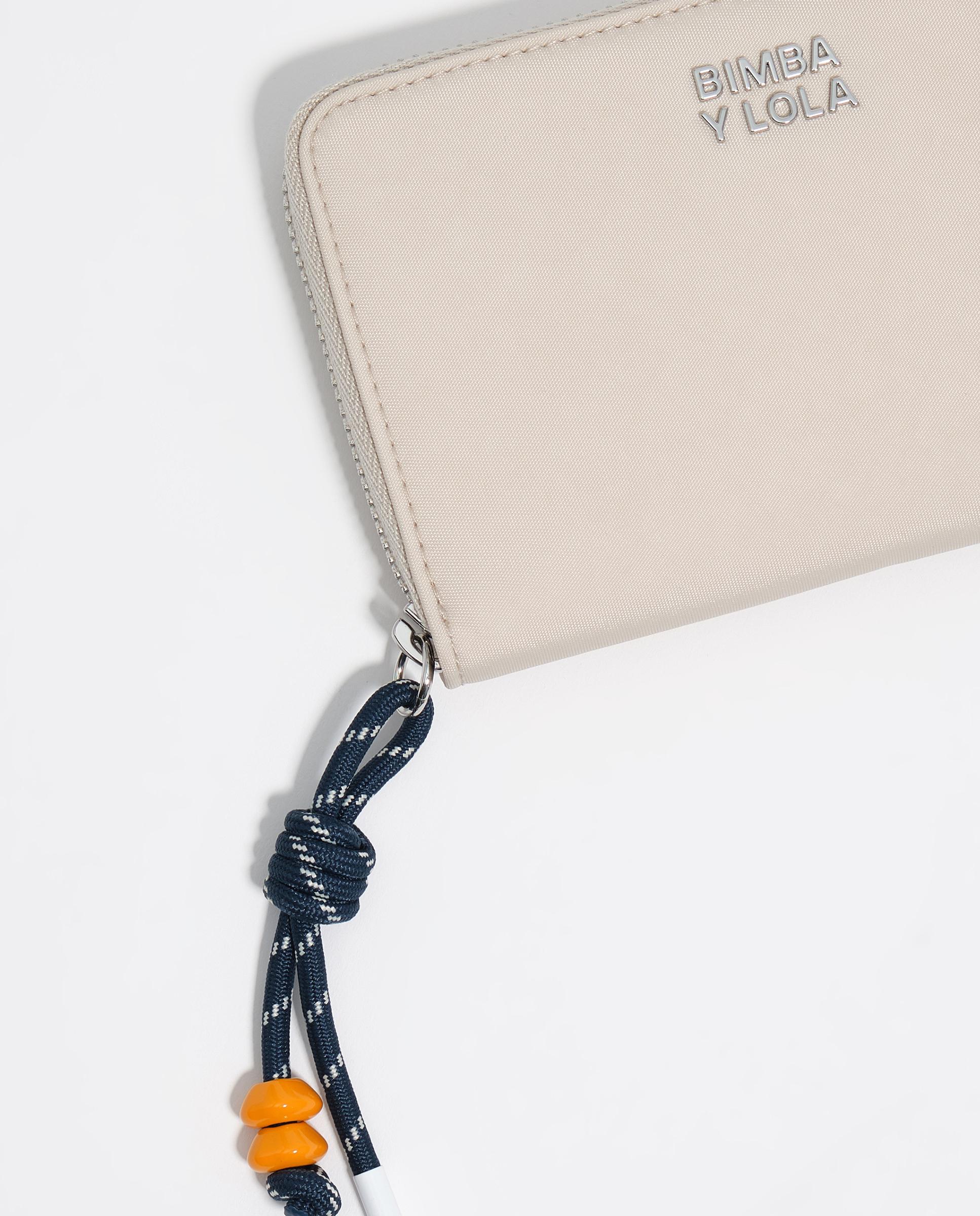 Carteira Média com Fecho Zip Bege-2