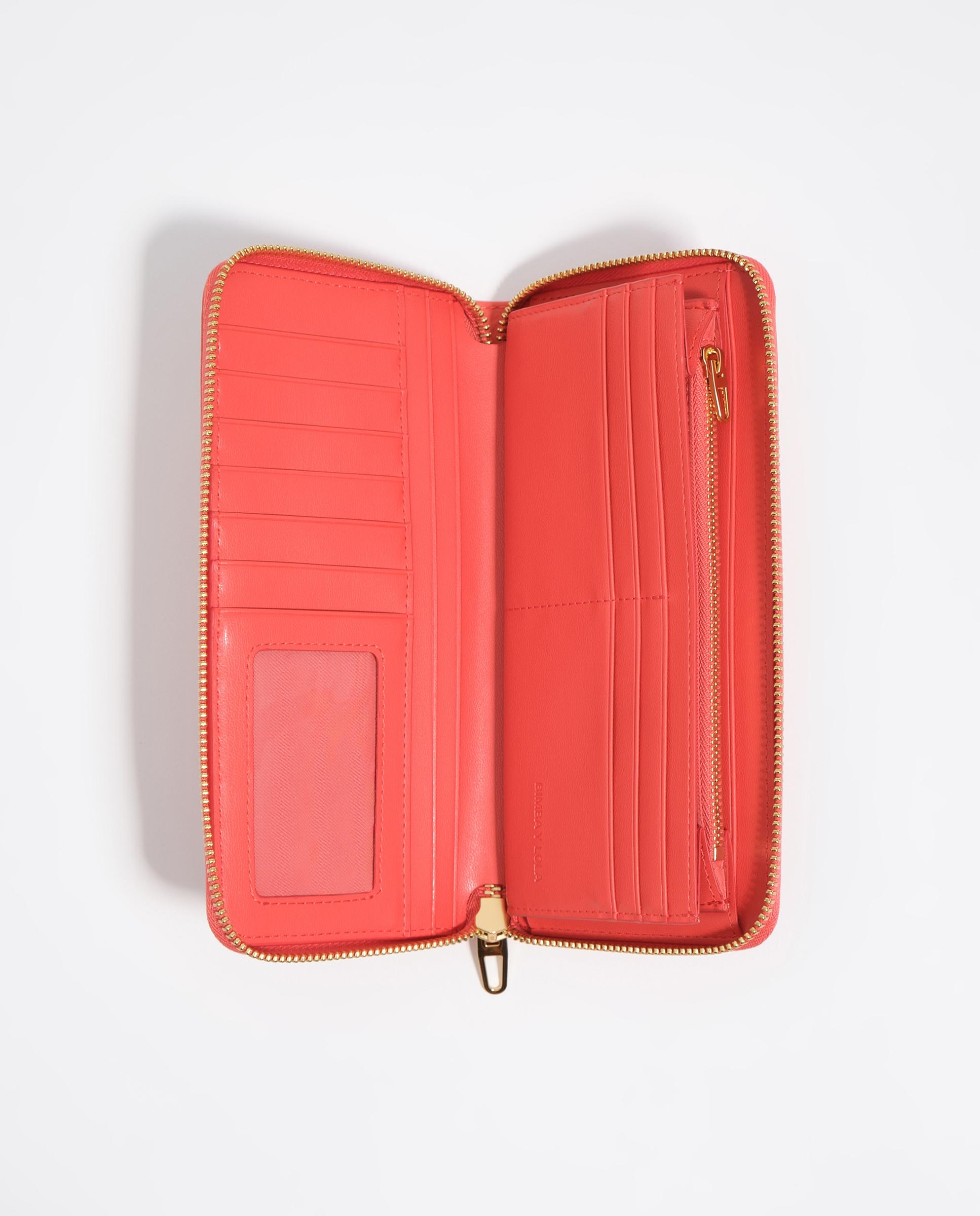 Carteira Grande com Fecho Zip Coral-3