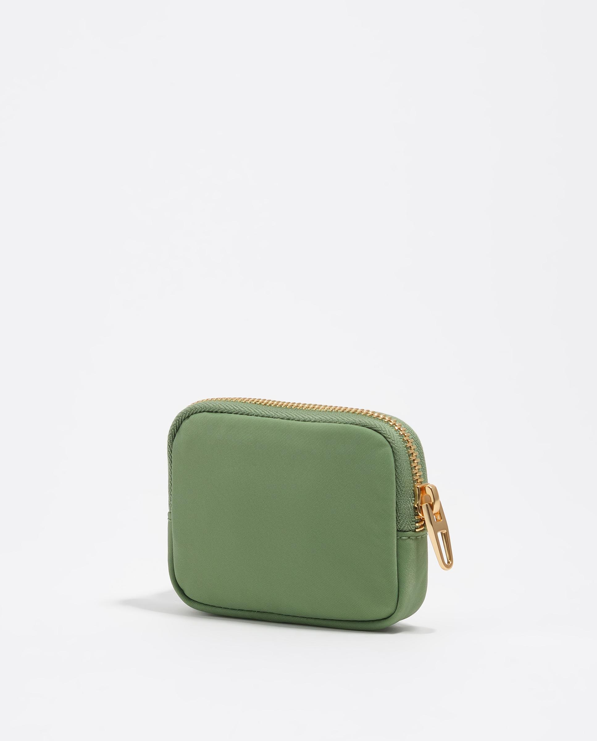 Porta-moedas em Nylon com Fecho Zip Verde-4