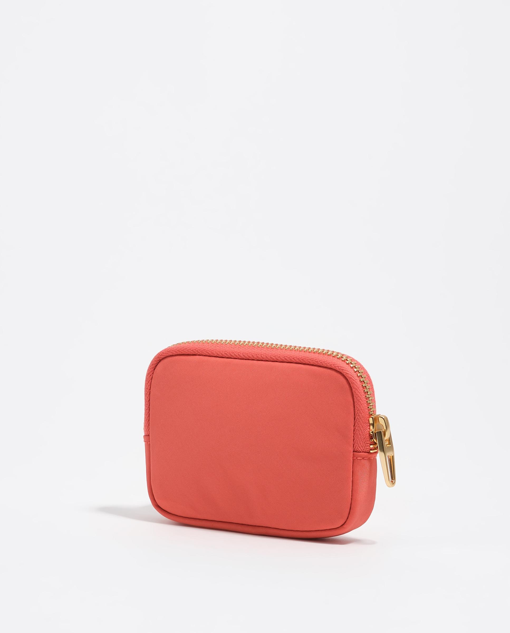 Porta-moedas em Nylon com Fecho Zip Coral-4