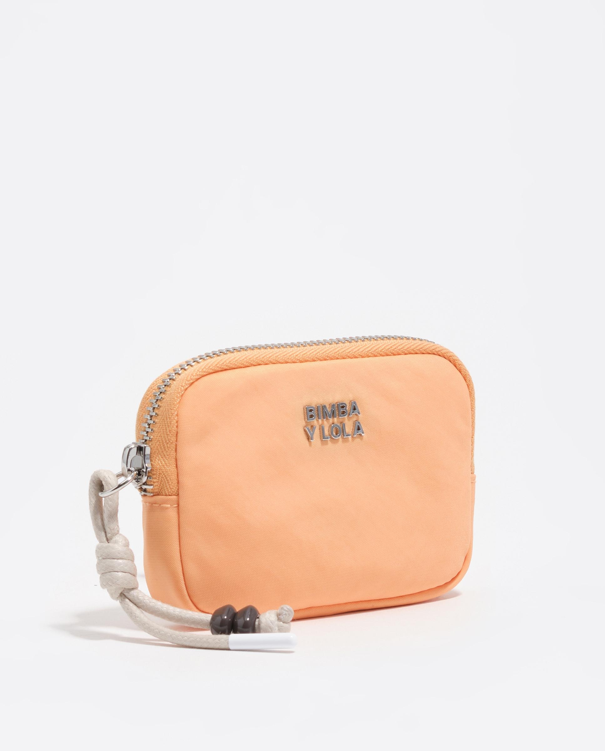 Porta-moedas de Nylon com Fecho Zip Laranja-2