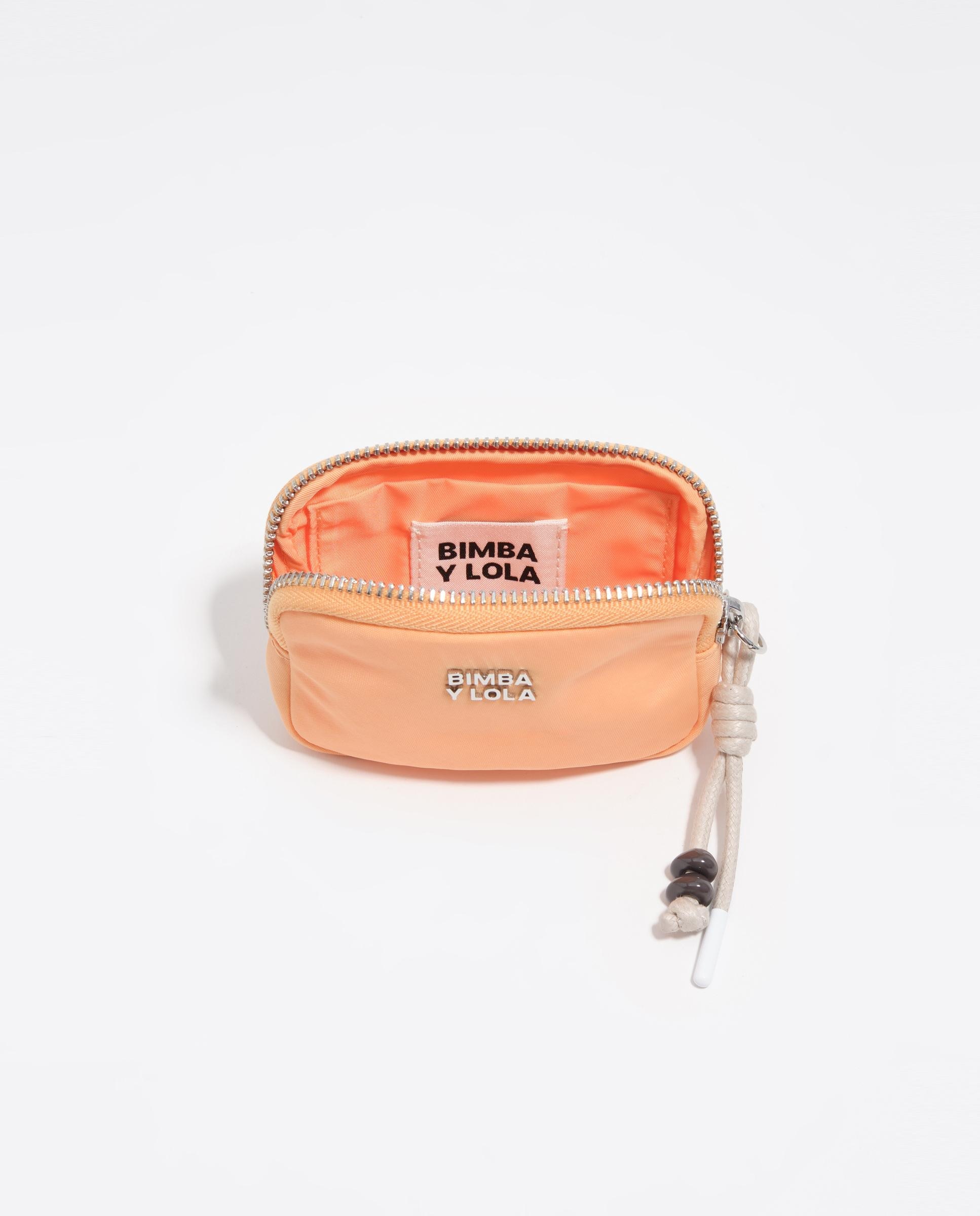 Porta-moedas de Nylon com Fecho Zip Laranja-4