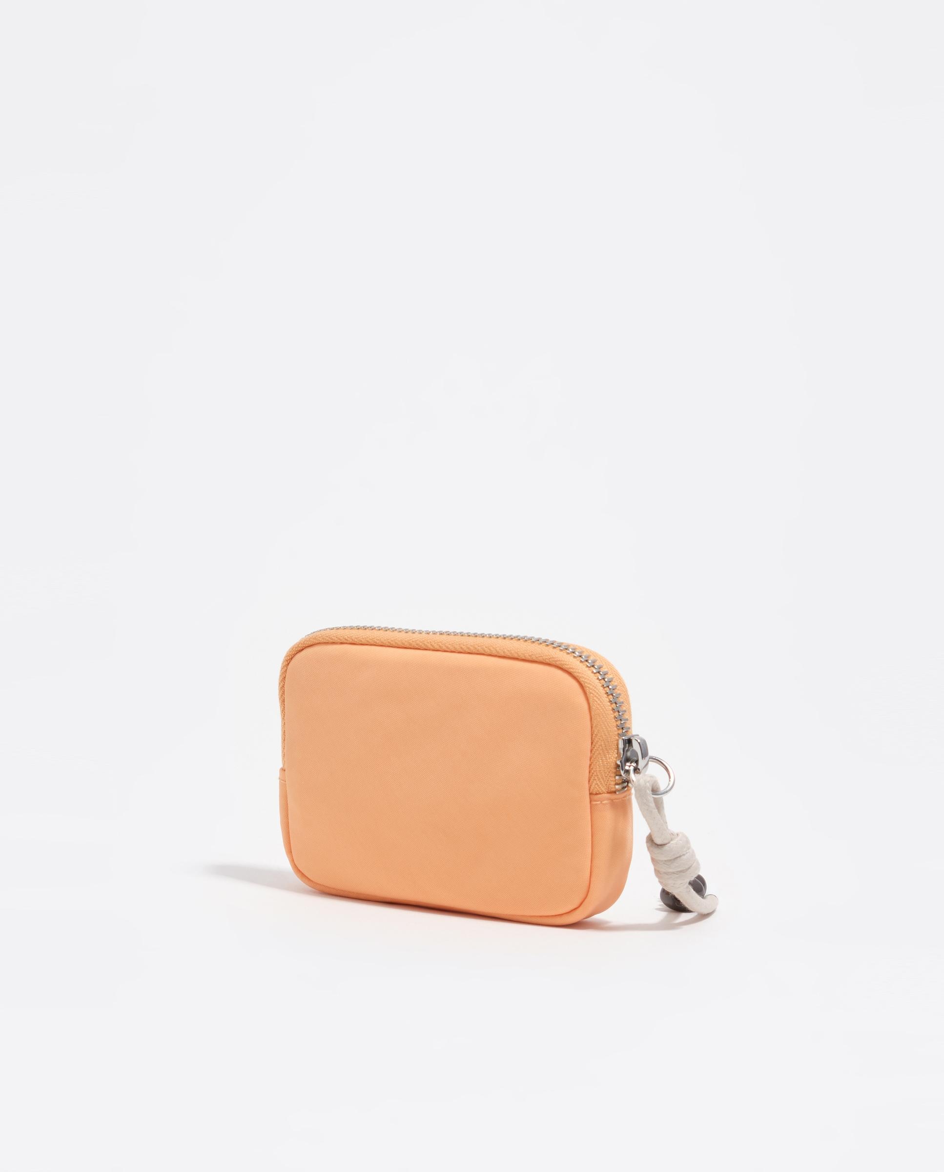 Porta-moedas de Nylon com Fecho Zip Laranja-5