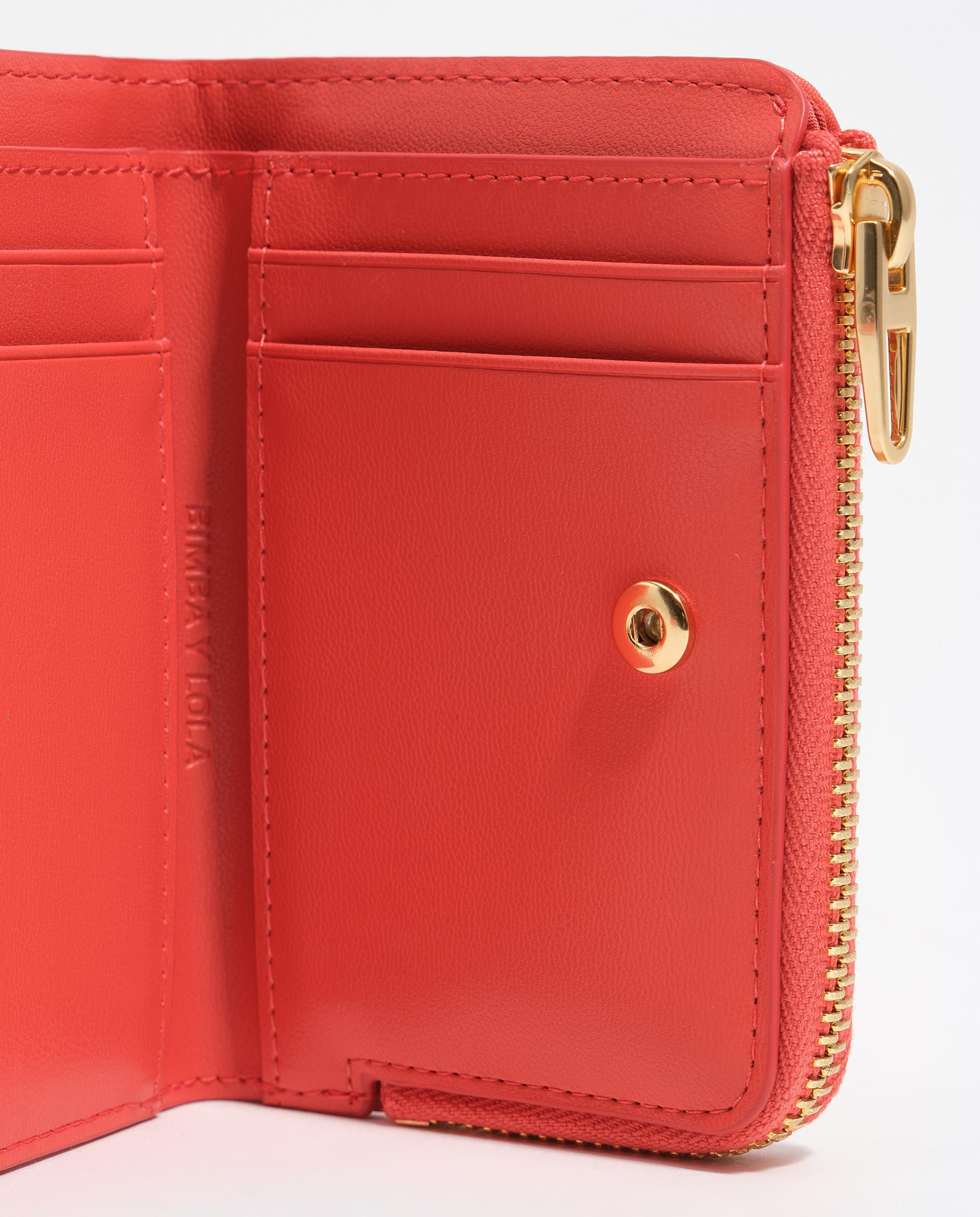 Carteira Compacta em Nylon com Fecho Zip Coral-4