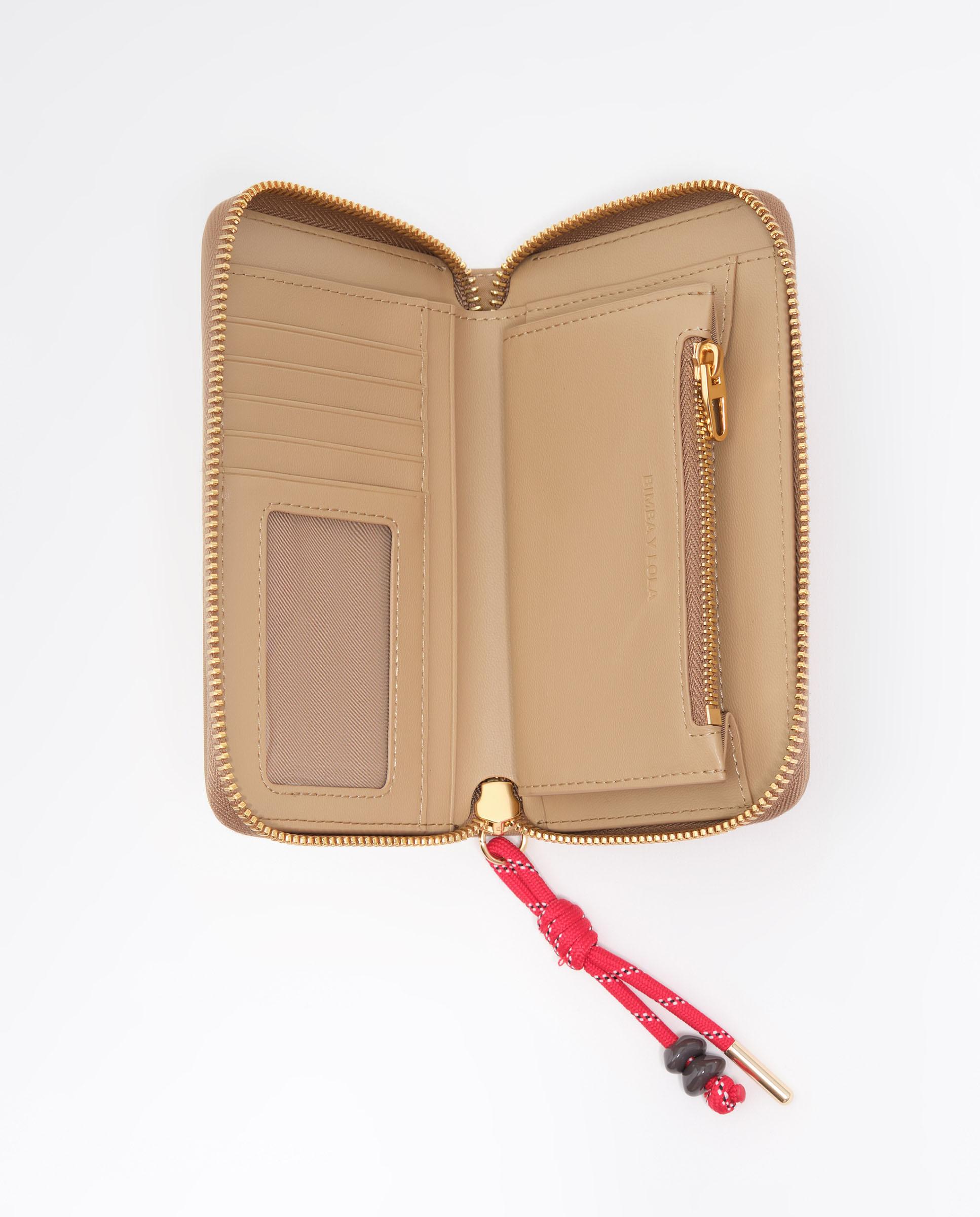 Carteira Média com Fecho Zip Camel-3