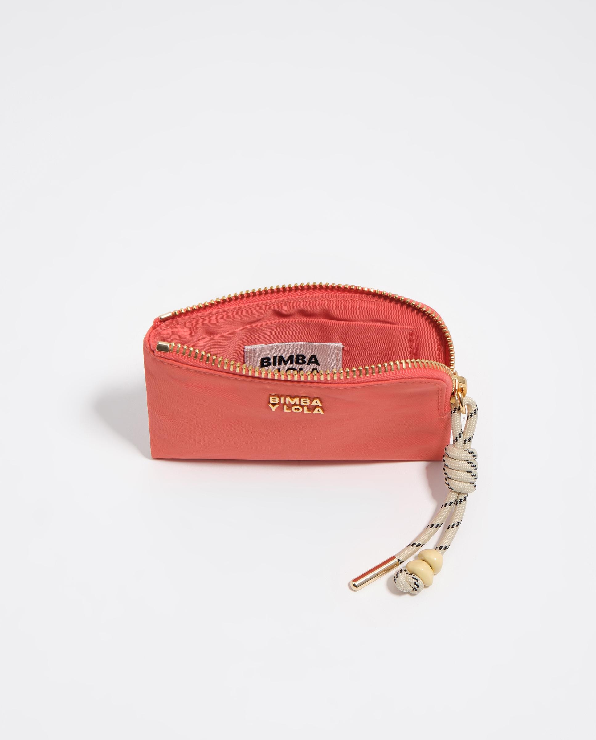 Porta-moedas em Nylon com Fecho Zip Coral-3