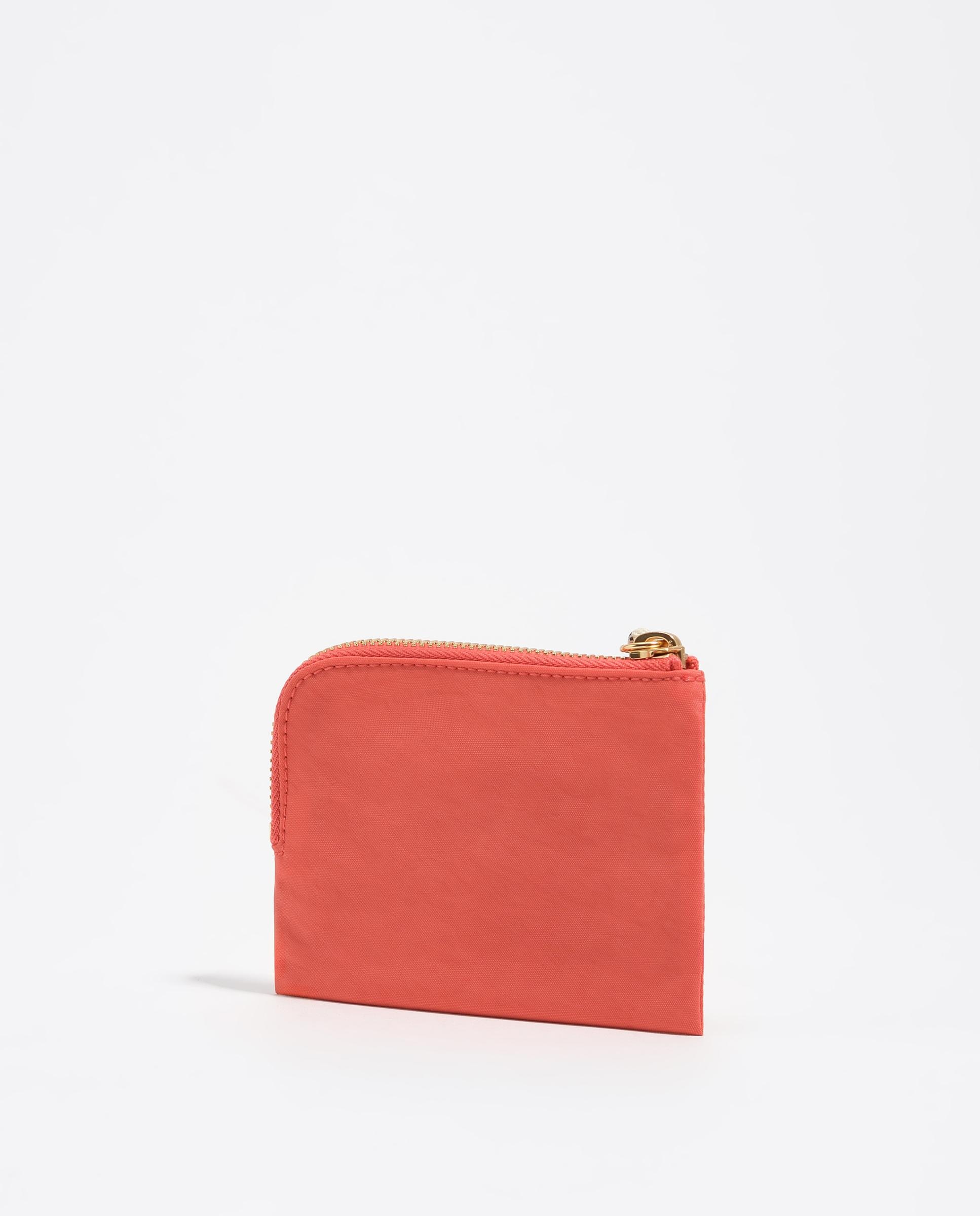 Porta-moedas em Nylon com Fecho Zip Coral-4