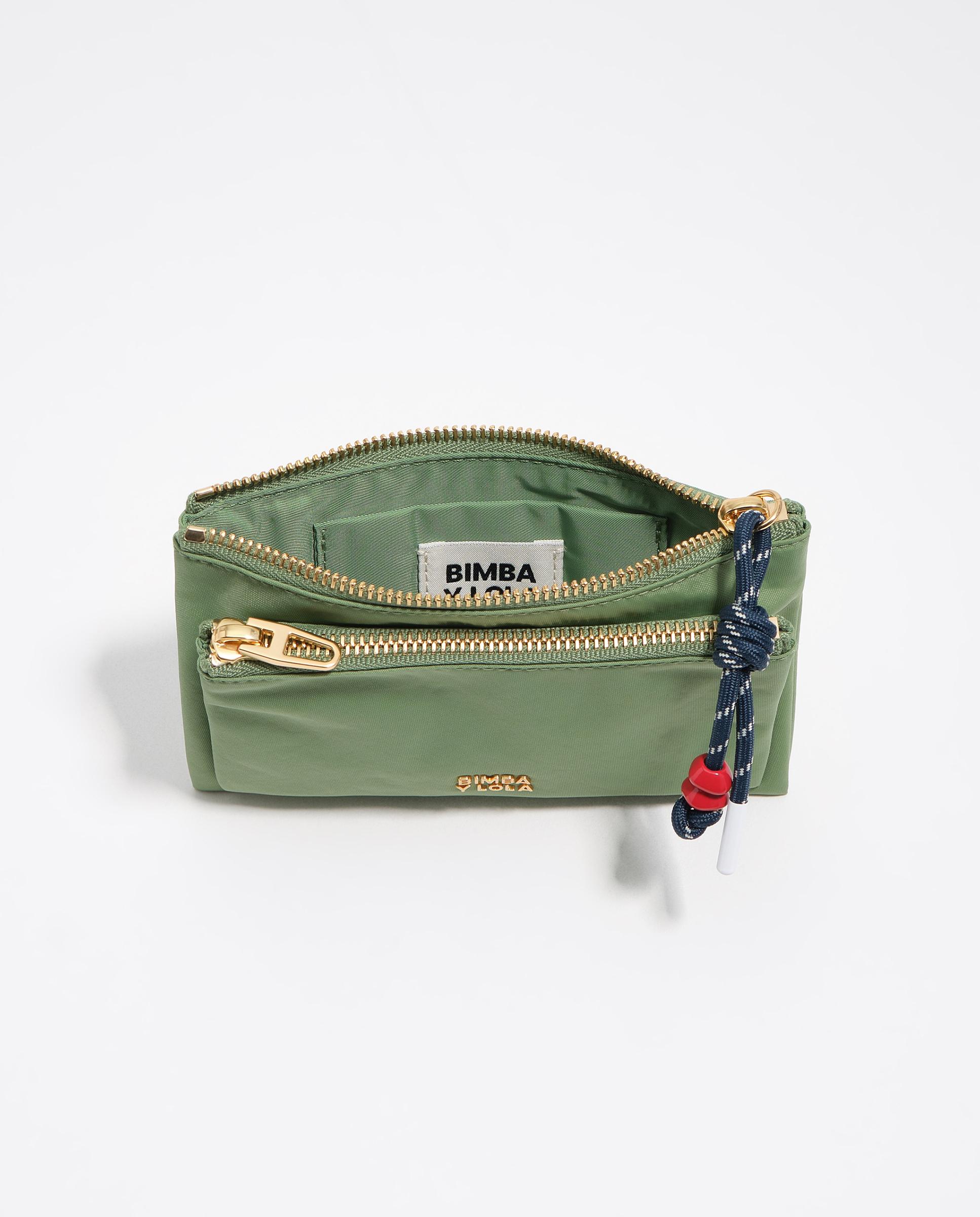 Carteira Pocket Nylon com Fecho Zip Verde-3