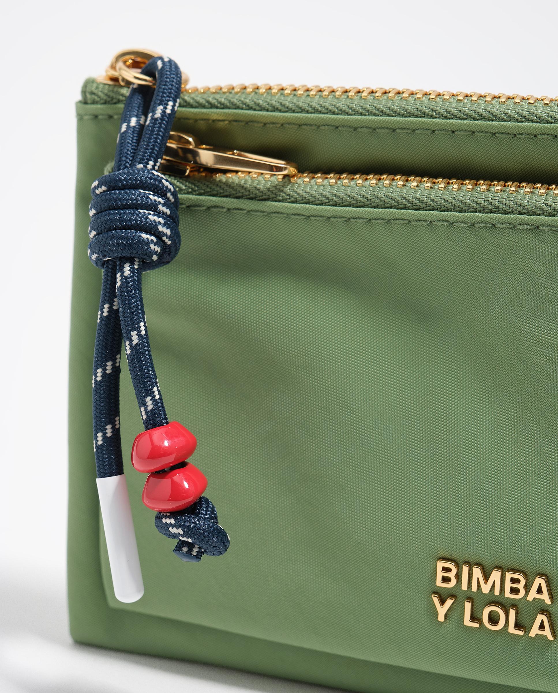 Carteira Pocket Nylon com Fecho Zip Verde-4