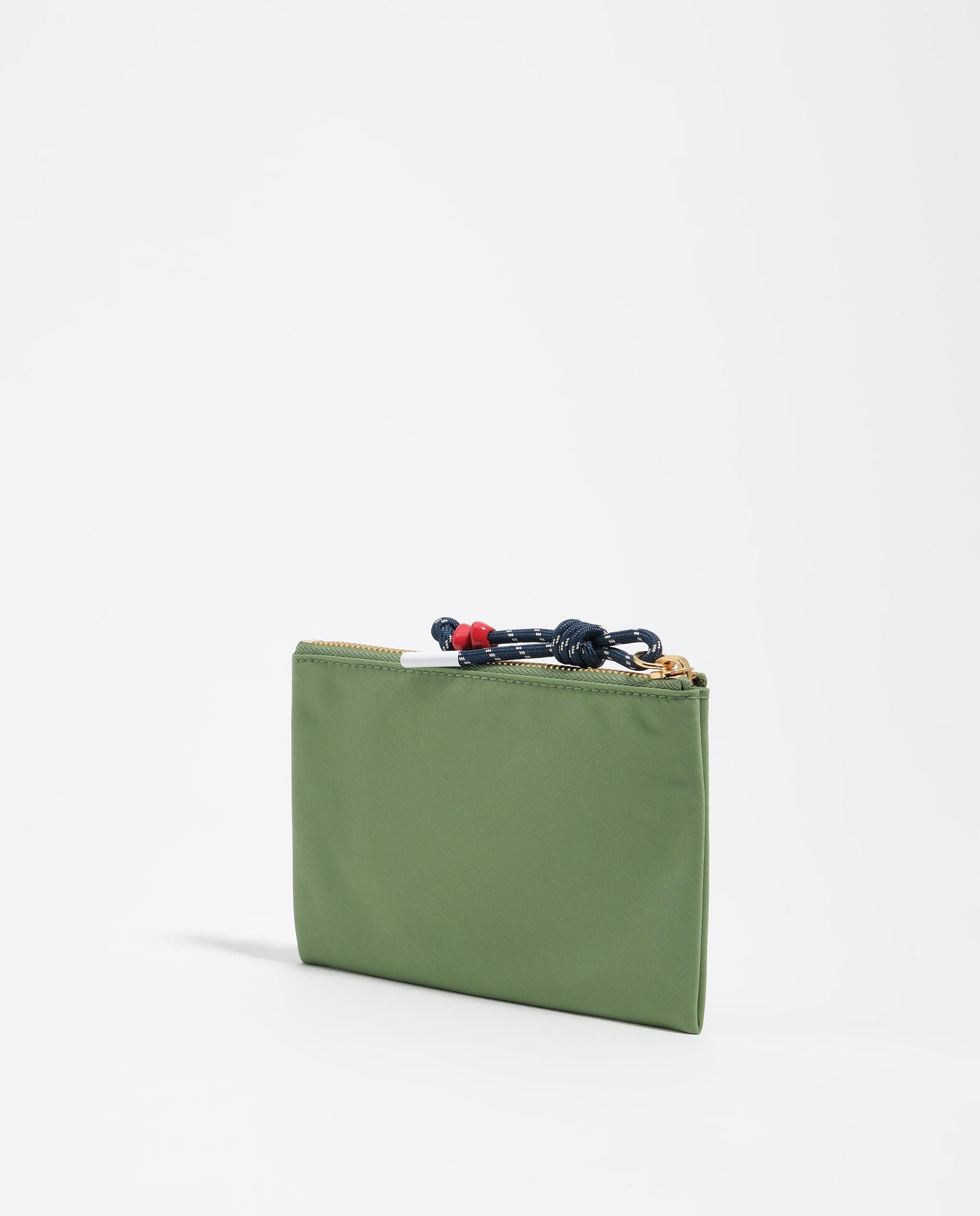 Carteira Pocket Nylon com Fecho Zip Verde-5