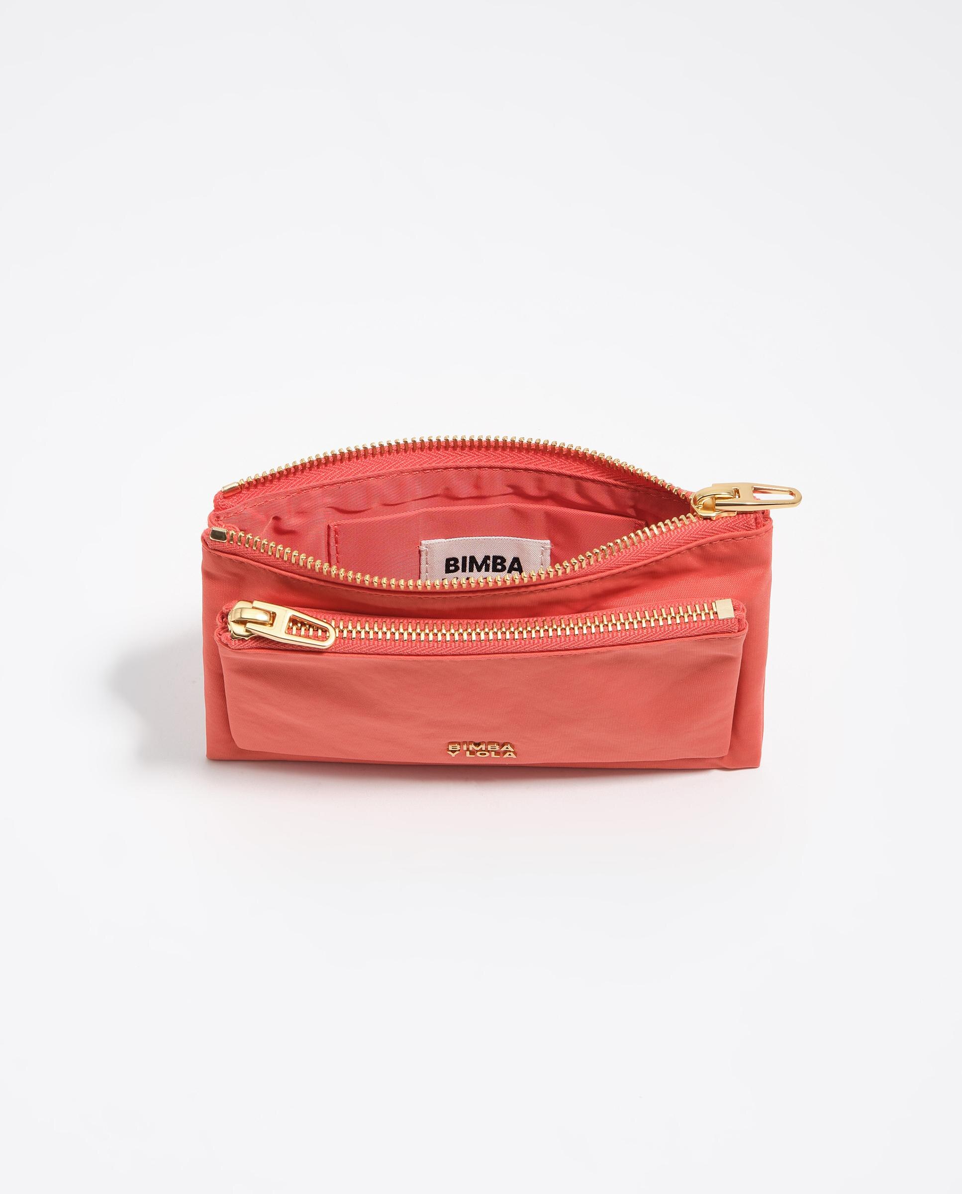 Carteira Pocket Nylon com Fecho Zip Coral-3