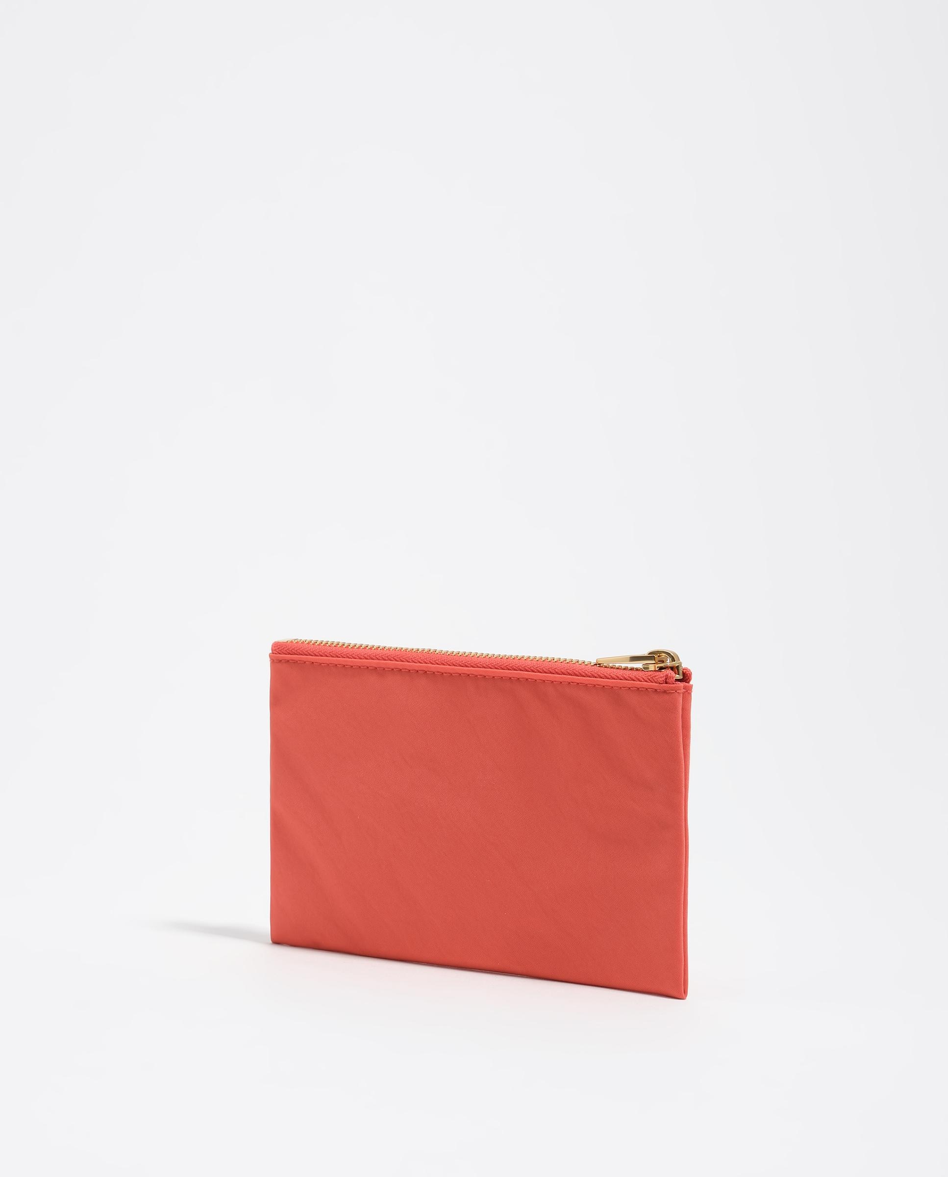 Carteira Pocket Nylon com Fecho Zip Coral-4