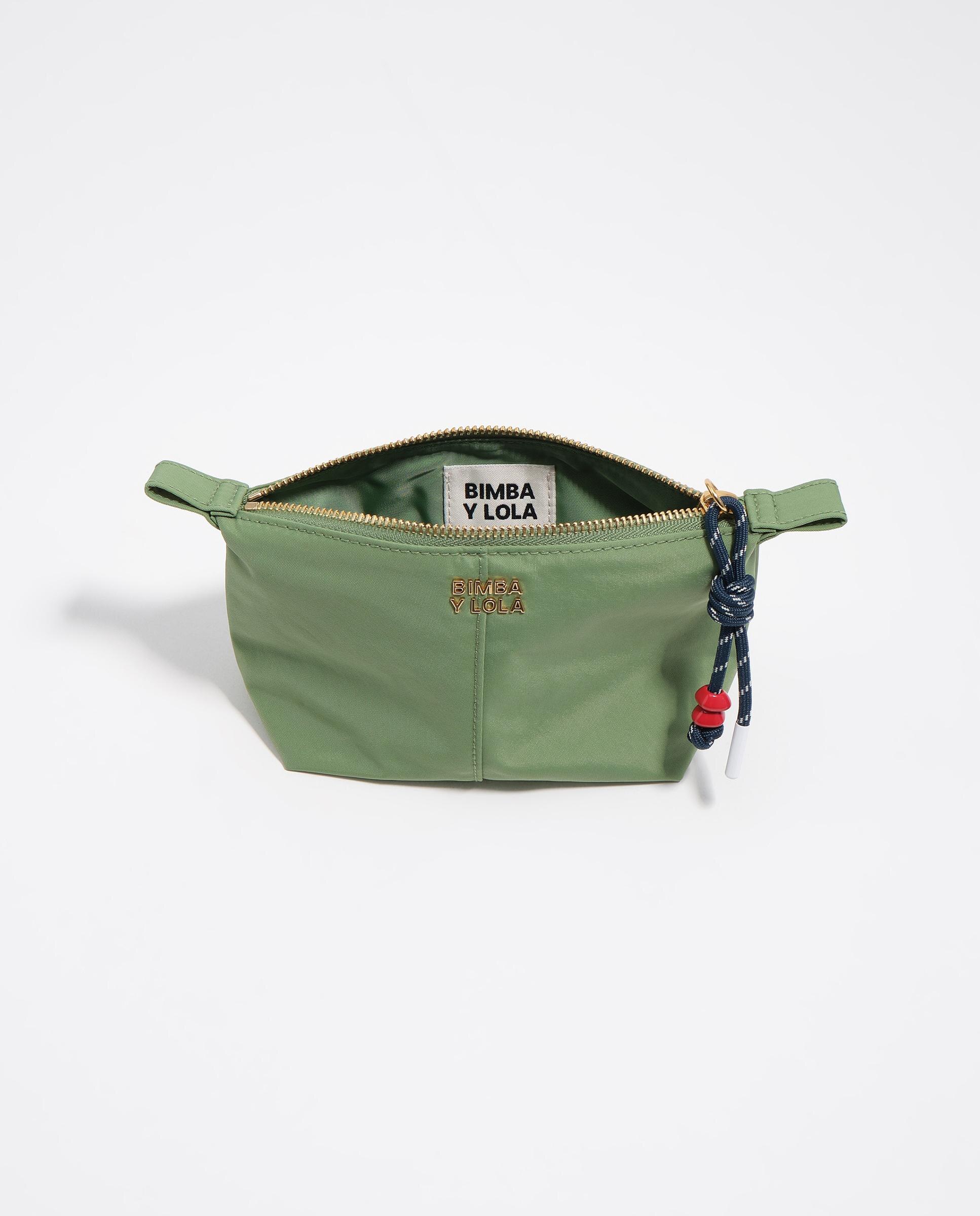 Necessaire Trapézio em Nylon com Fecho Zip Verde-3