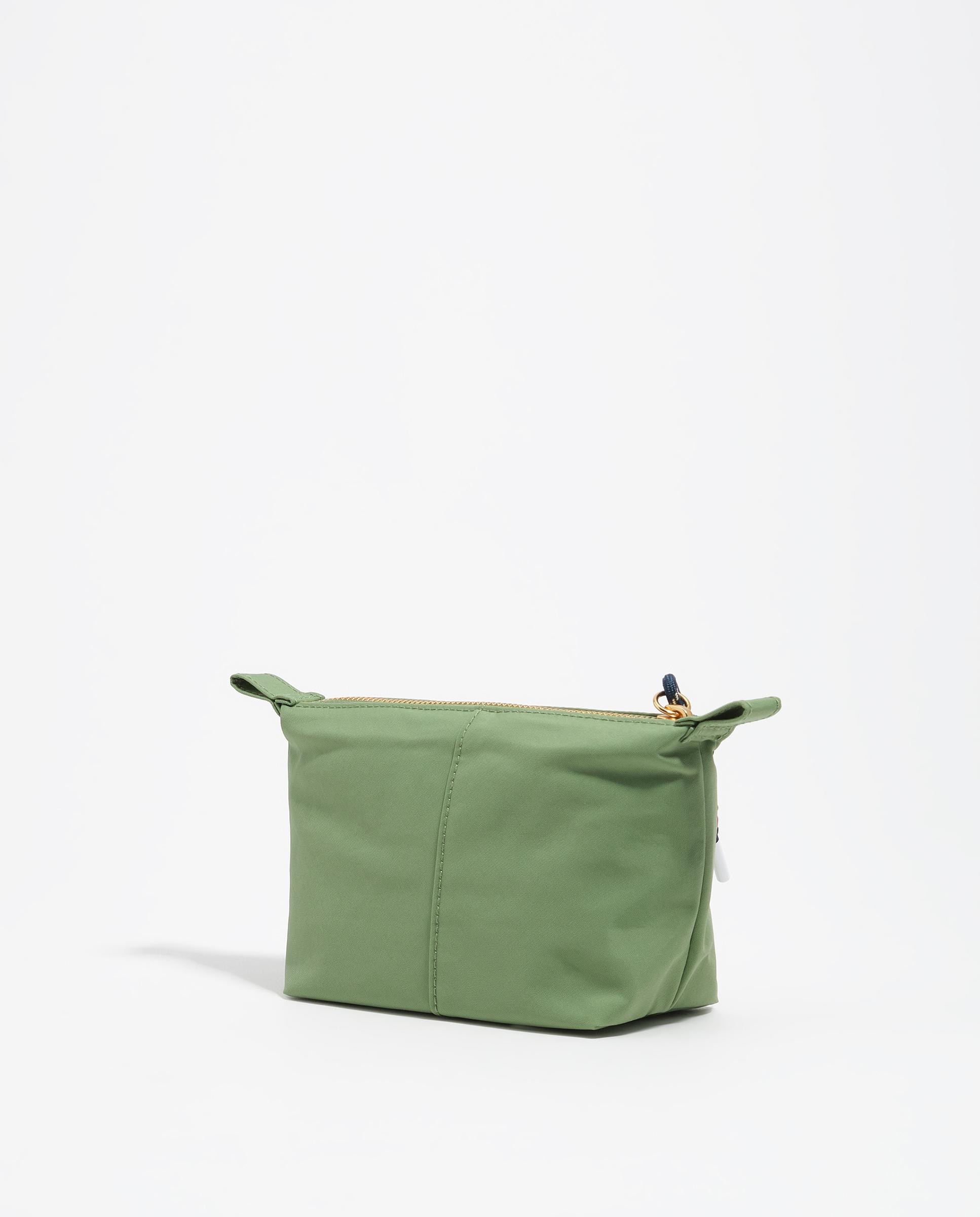 Necessaire Trapézio em Nylon com Fecho Zip Verde-4