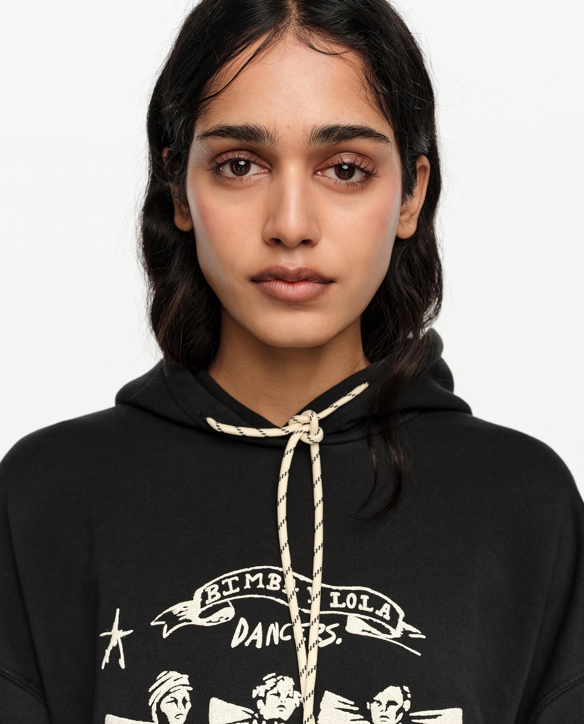 Sweatshirt com Capuz e Logo Preto-2