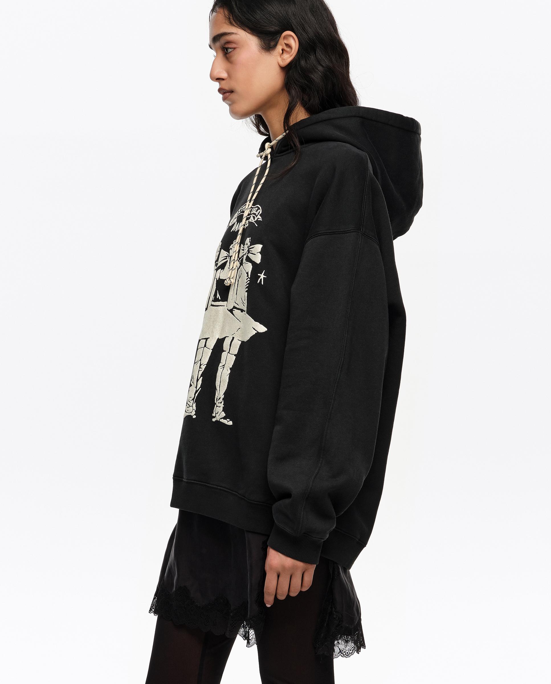 Sweatshirt com Capuz e Logo Preto-3