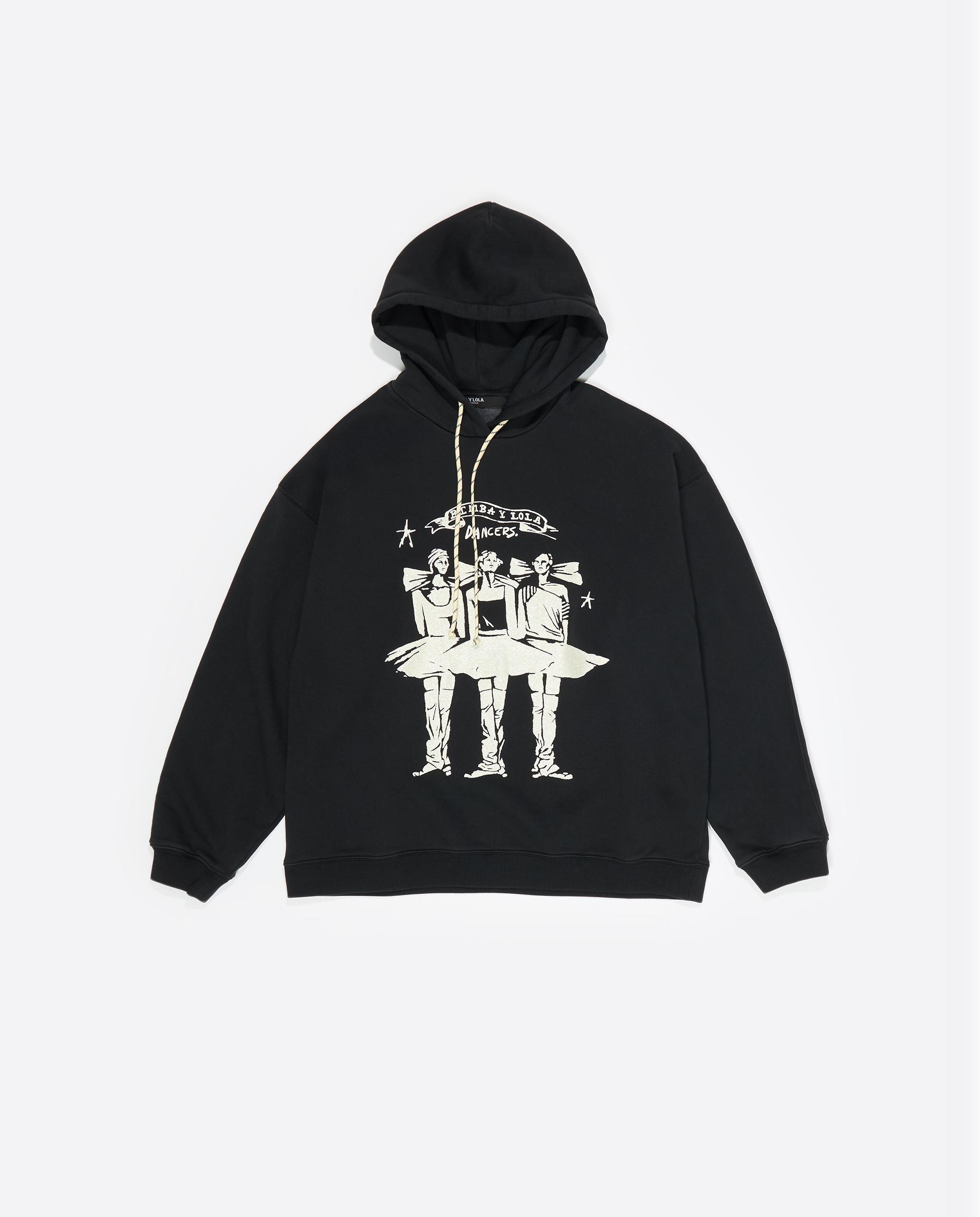 Sweatshirt com Capuz e Logo Preto-5