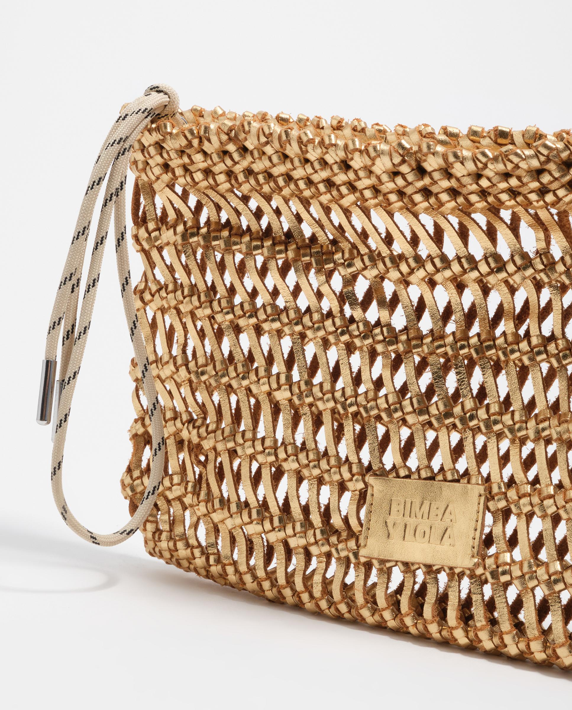 Mala de Mão Pequena 100% Pele com Fecho Zip Dourado-4