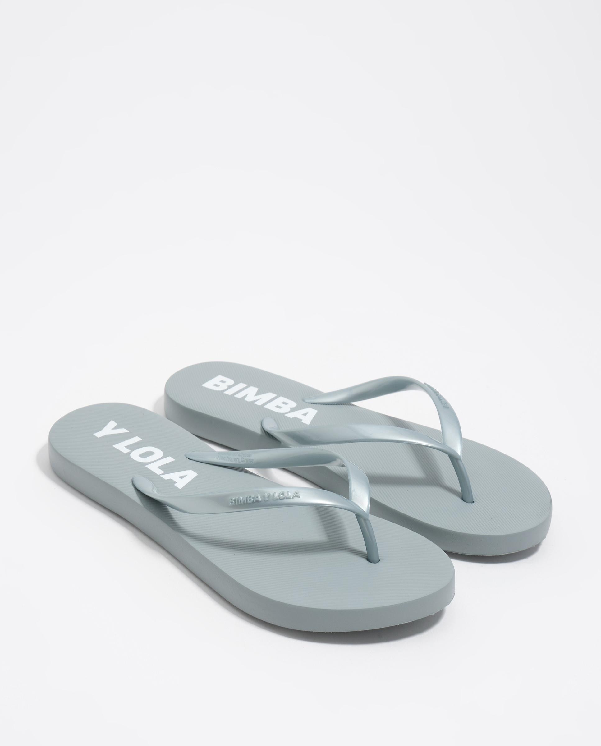 Chinelos Flip Flop com Logo Prata-3