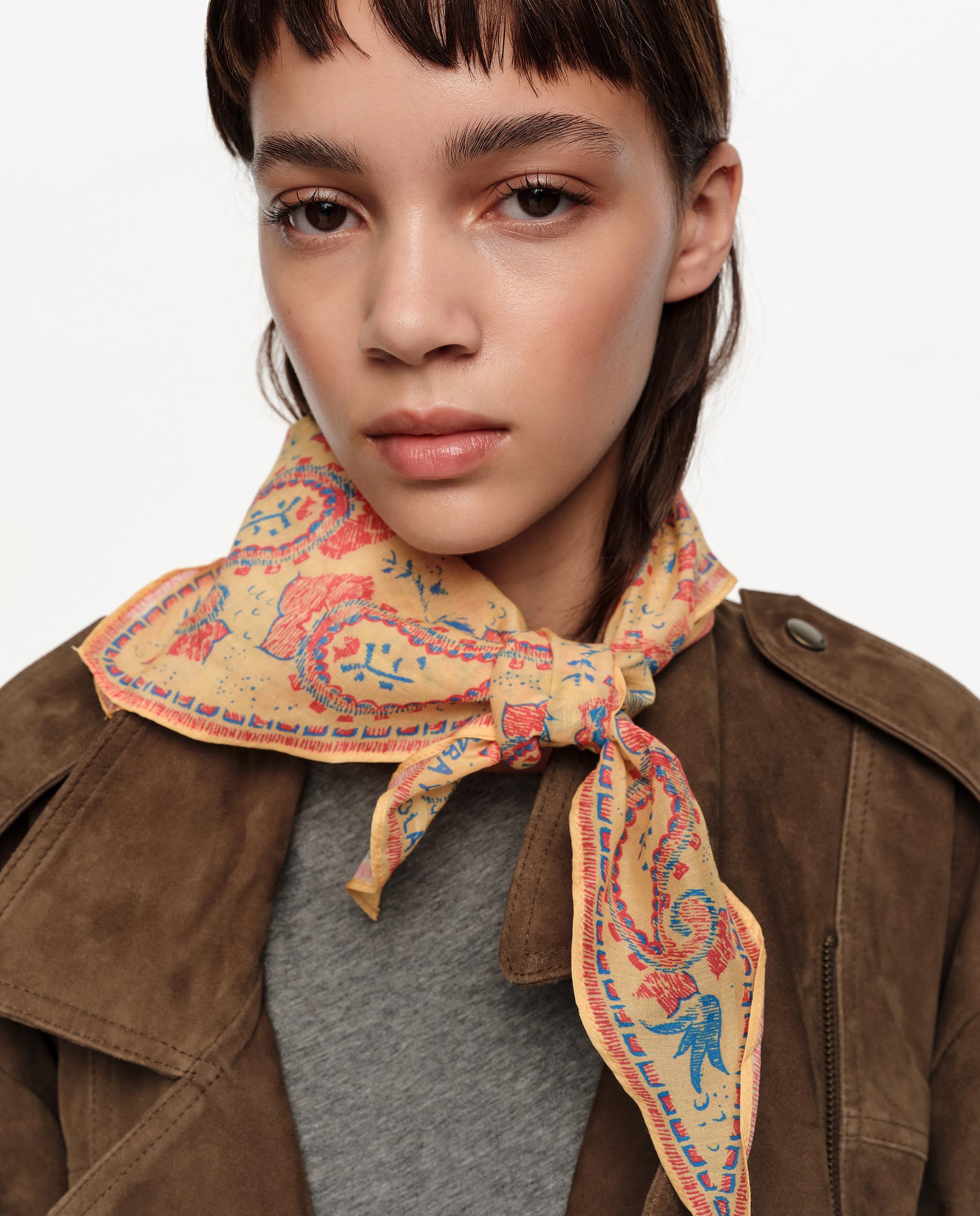 Écharpe Rombo com Estampado Paisley Amarelo-2