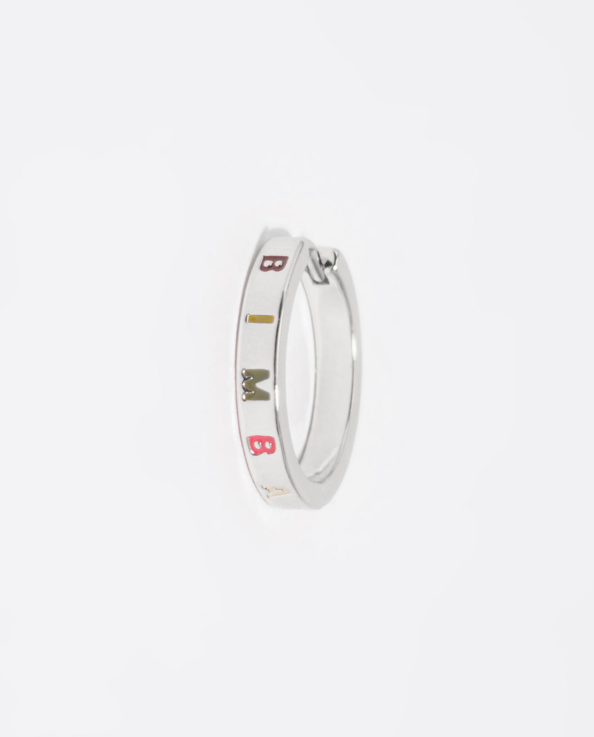 Brincos de Aro Prateado com Logo Multicolor Prateado-2