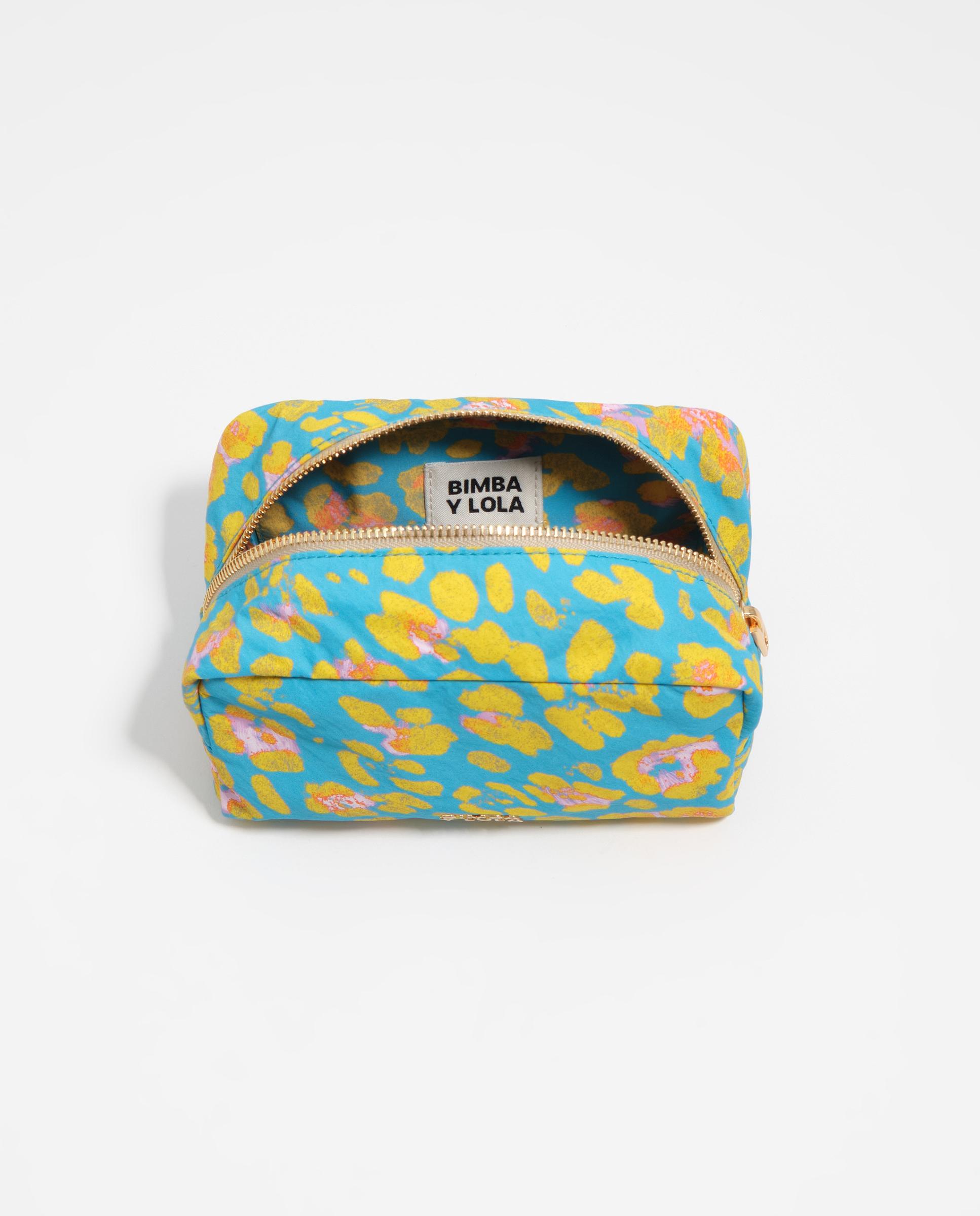 Necessaire Pequeno com Estampado Animal Print Azul-3