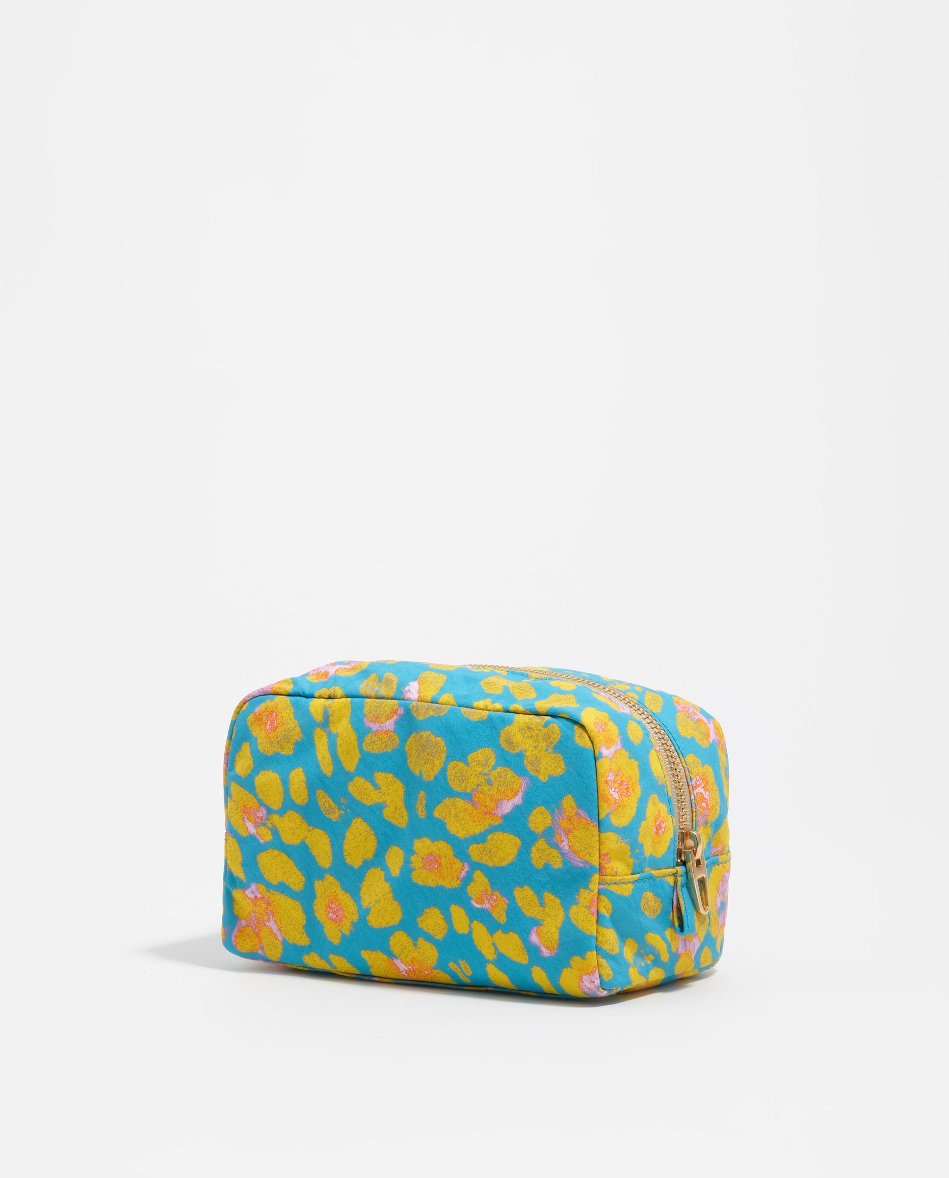 Necessaire Pequeno com Estampado Animal Print Azul-5