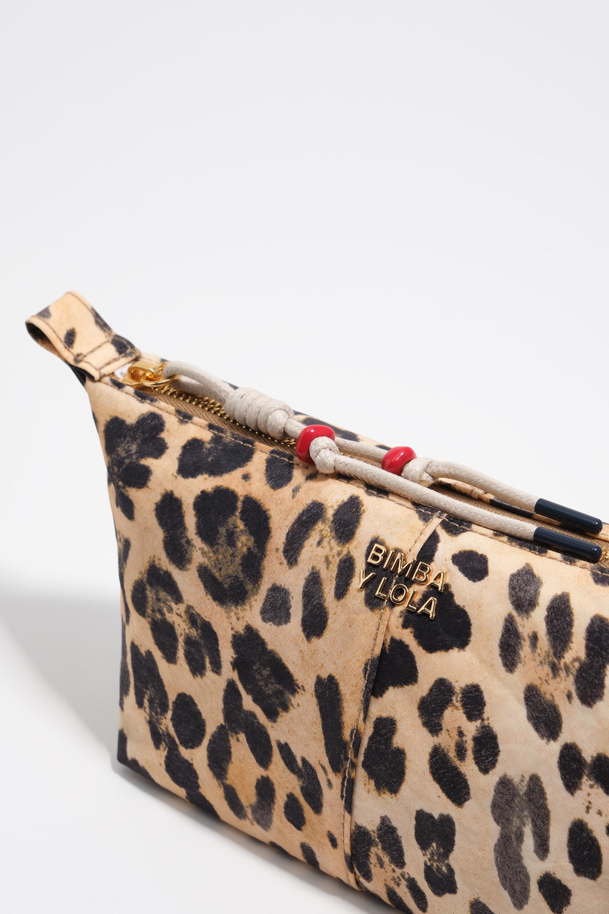 Necessaire com Estampado de Leopardo Castanho-2