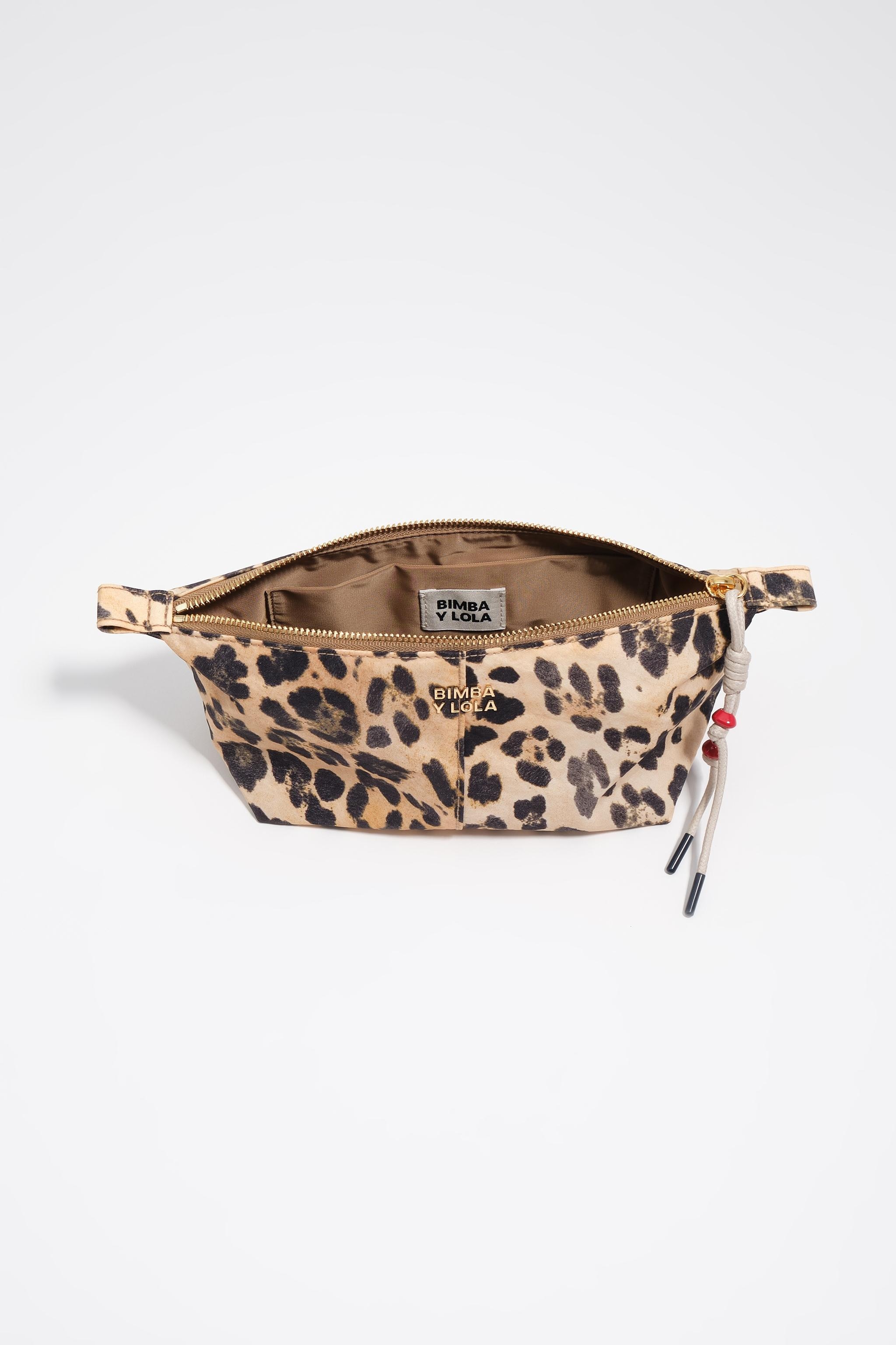 Necessaire com Estampado de Leopardo Castanho-3