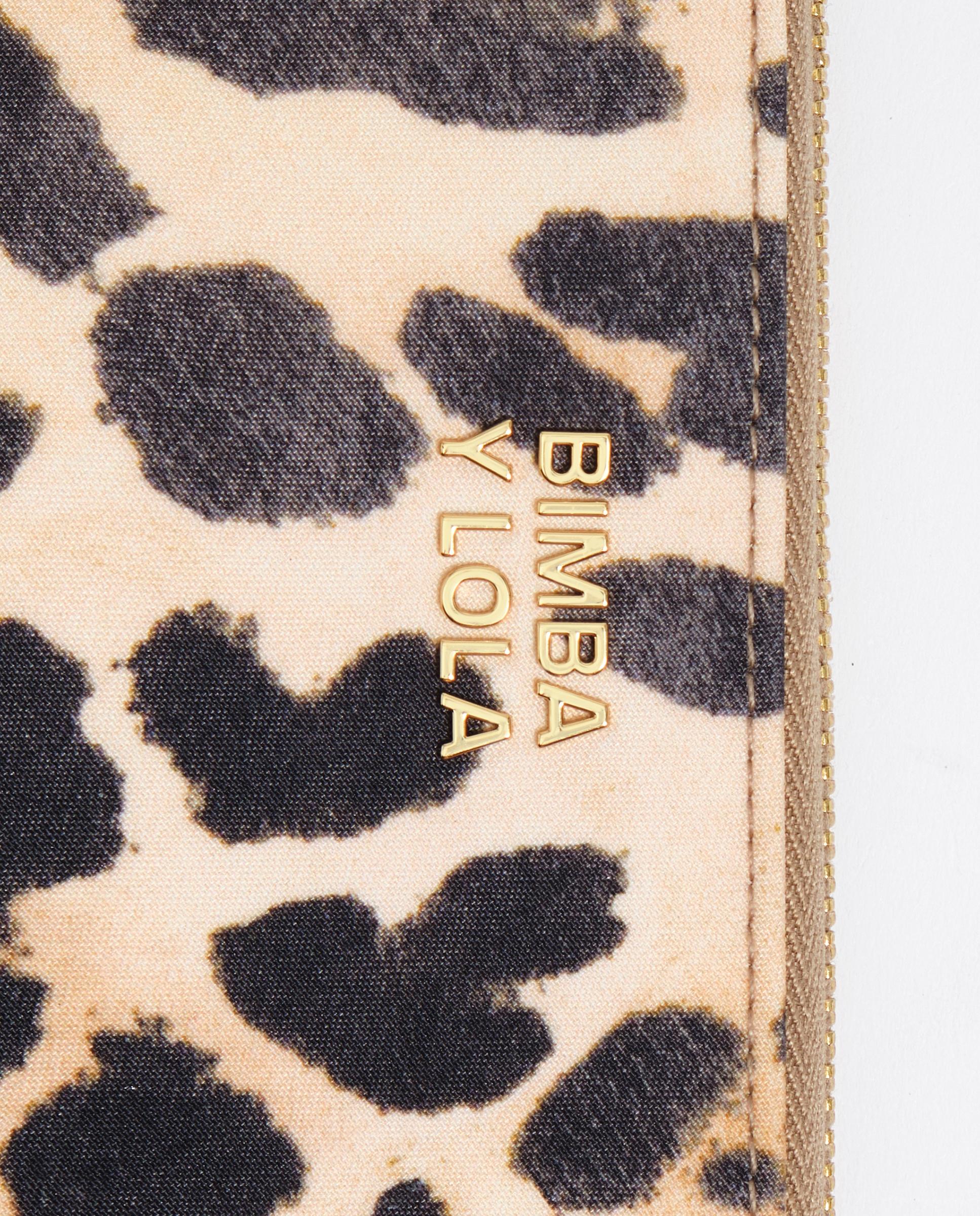Carteira Pequena com Estampado de Leopardo Castanho-5