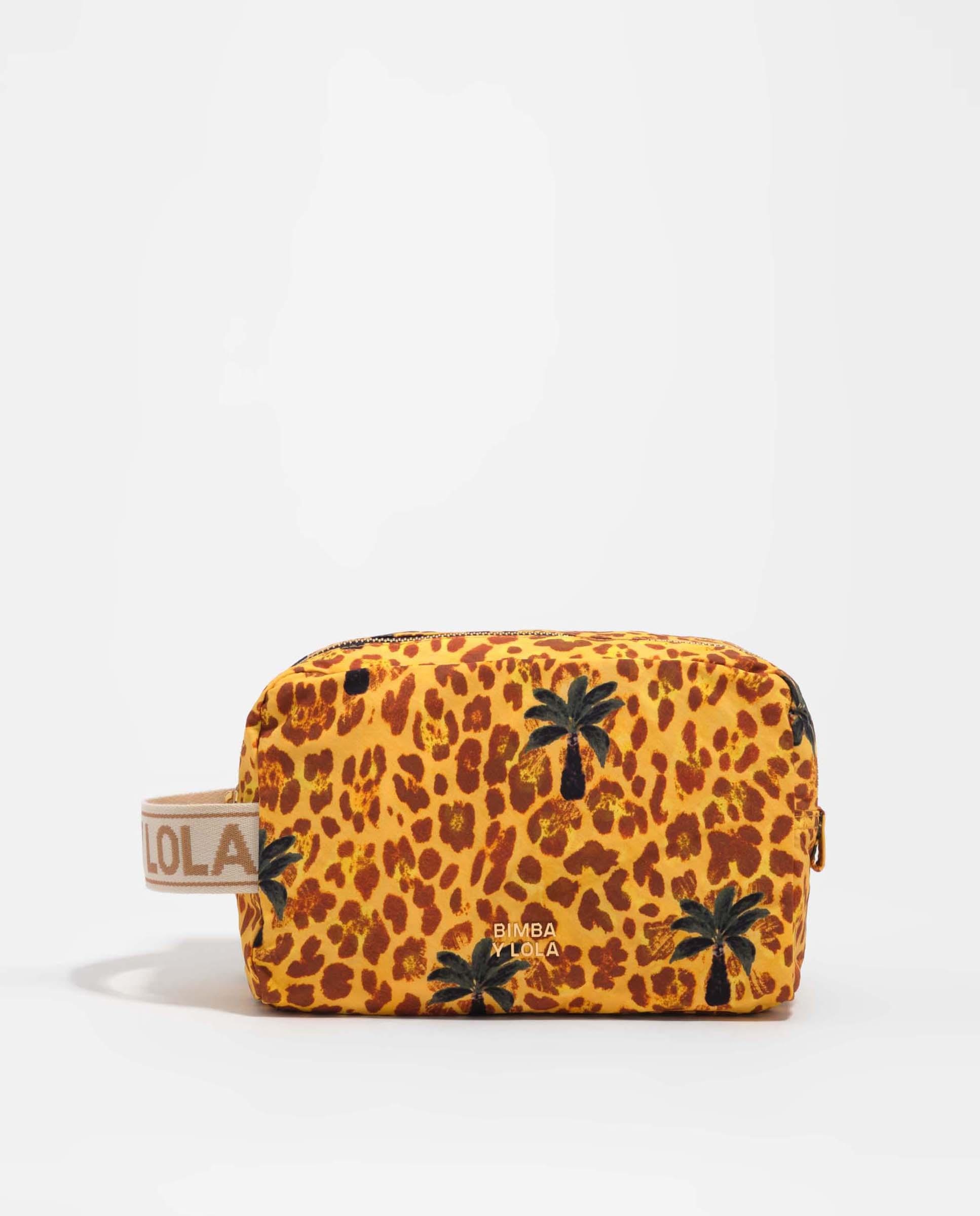 Imagem 0 de Necessaire Duplo Grande de Nylon Leopard Palms