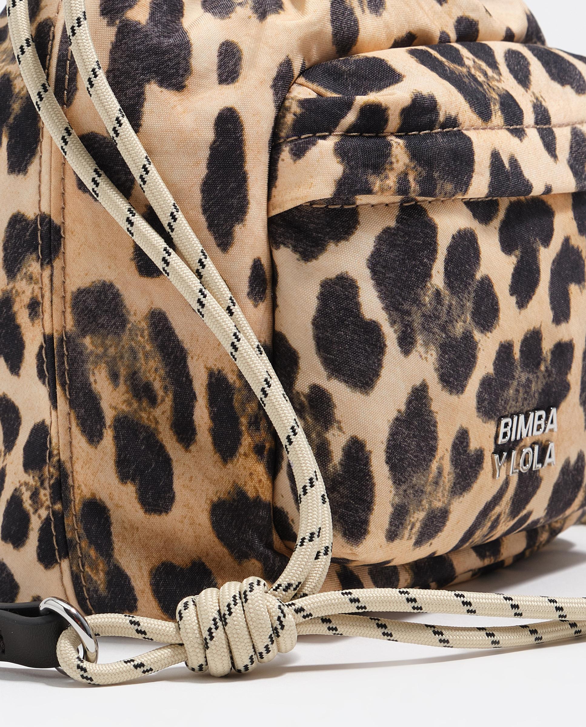 Mala a Tiracolo Mini de Nylon Leopardo Natural-2