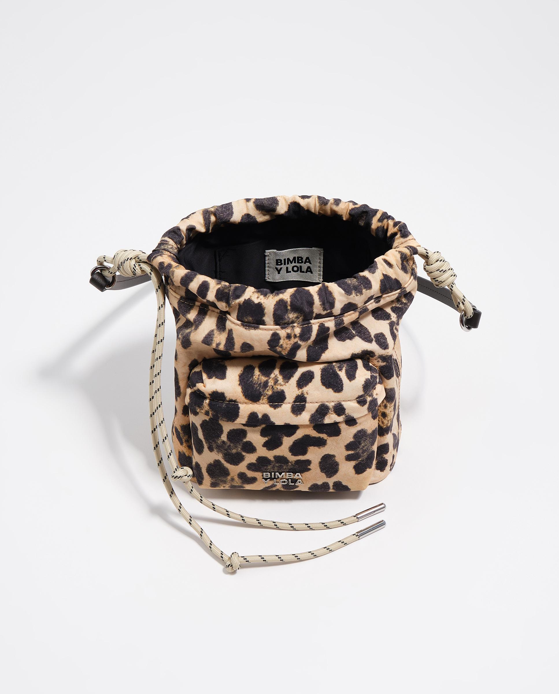 Mala a Tiracolo Mini de Nylon Leopardo Natural-3