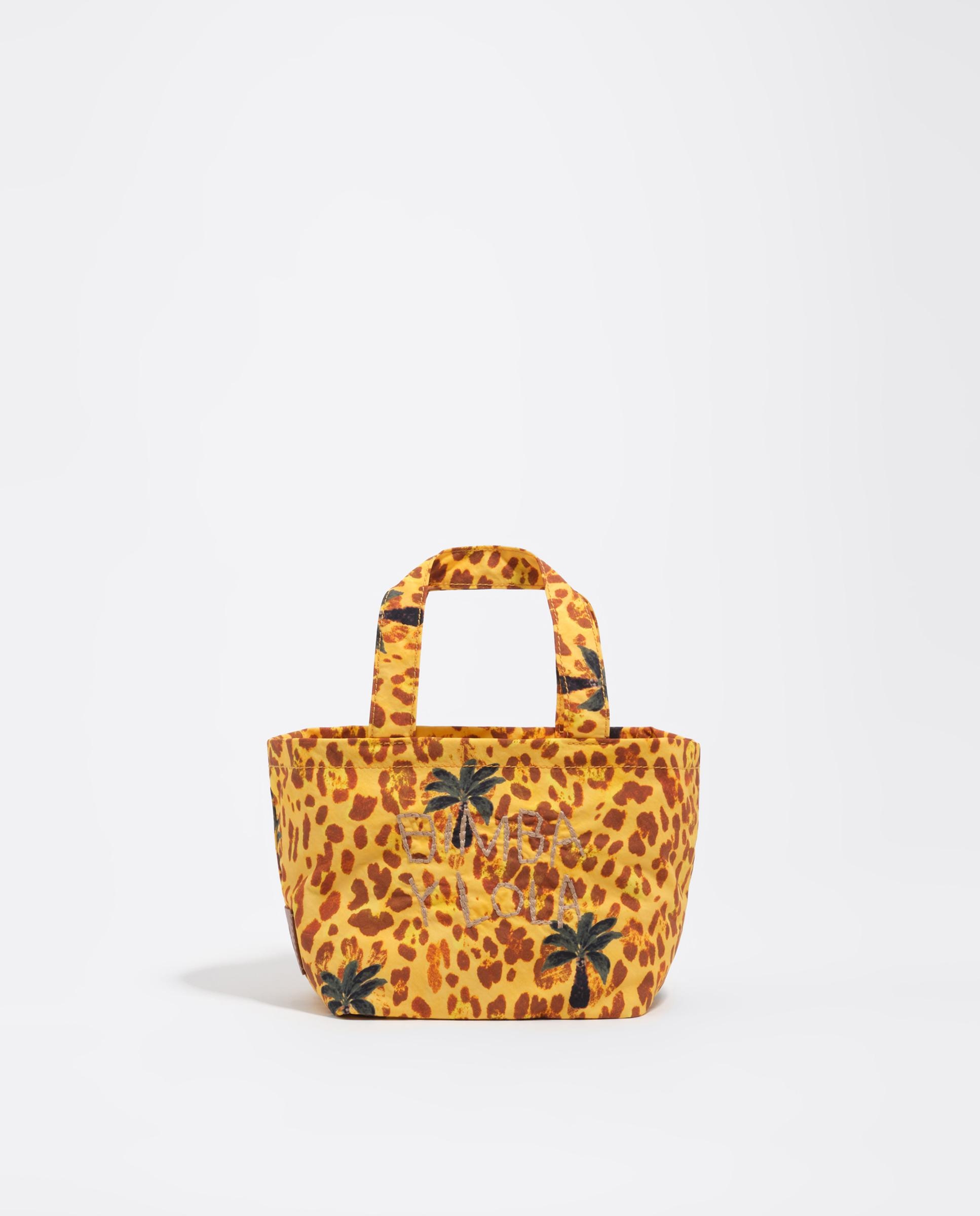 Mala Mini de Nylon Leopard Palms Amarelo-2