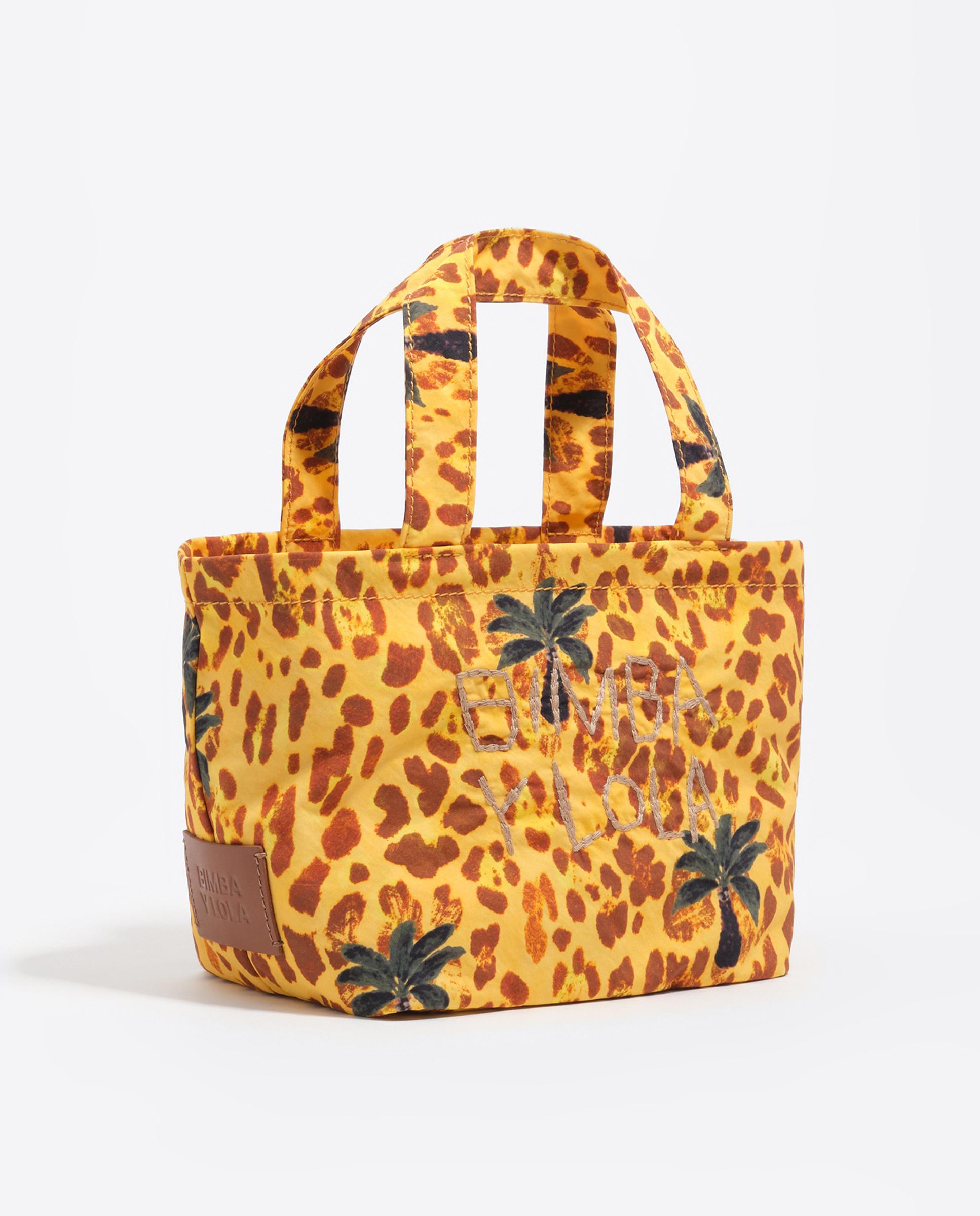 Mala Mini de Nylon Leopard Palms Amarelo-3