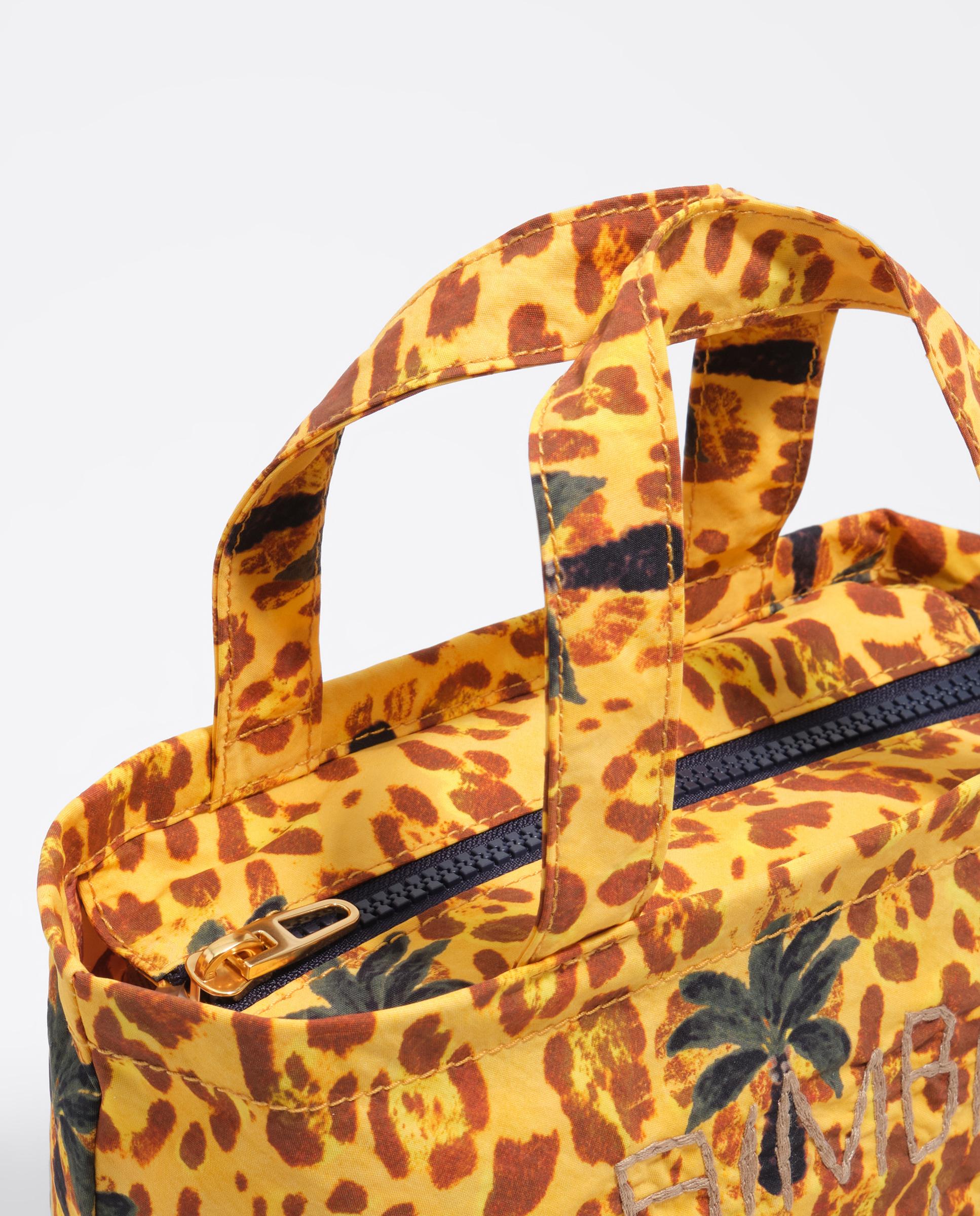 Mala Mini de Nylon Leopard Palms Amarelo-4