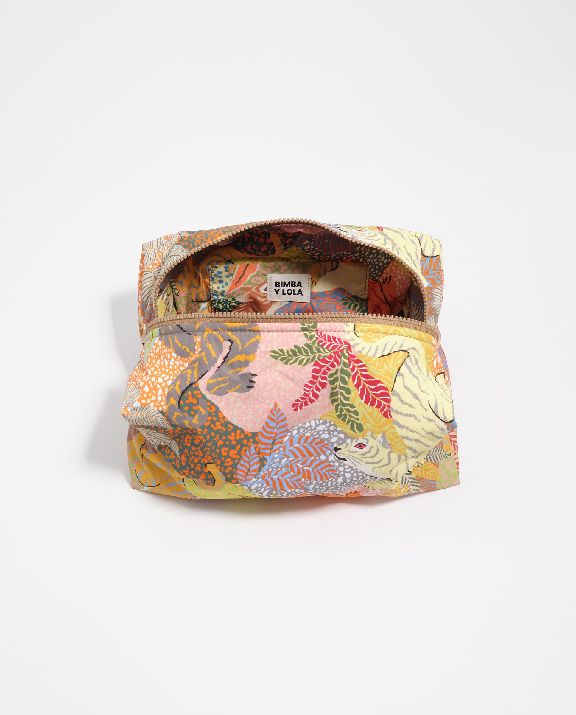 Necessaire Grande de Nylon Print Wild Amarelo-4