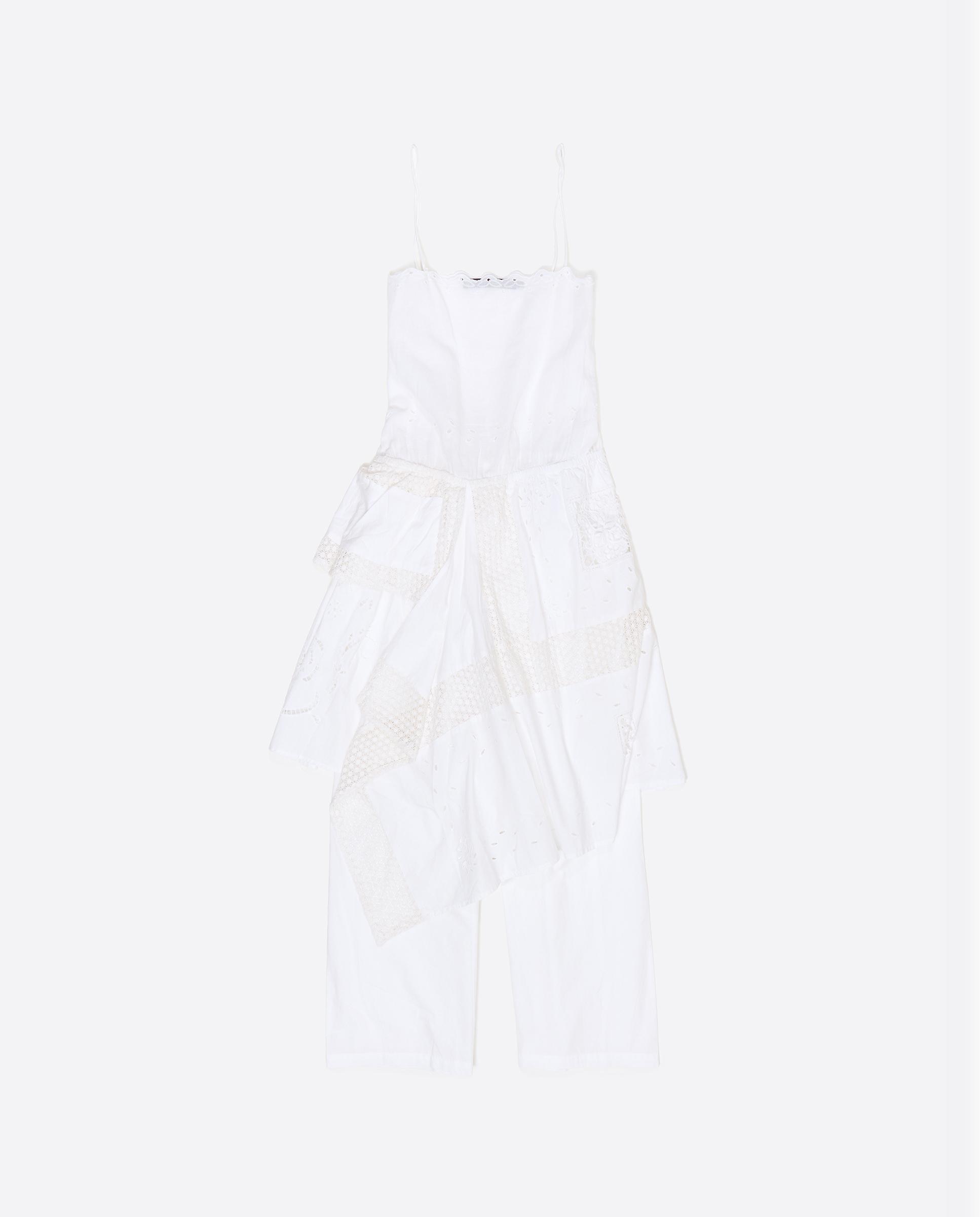 Macacão de Alças com Lenços Irregulares Bordados Branco-6