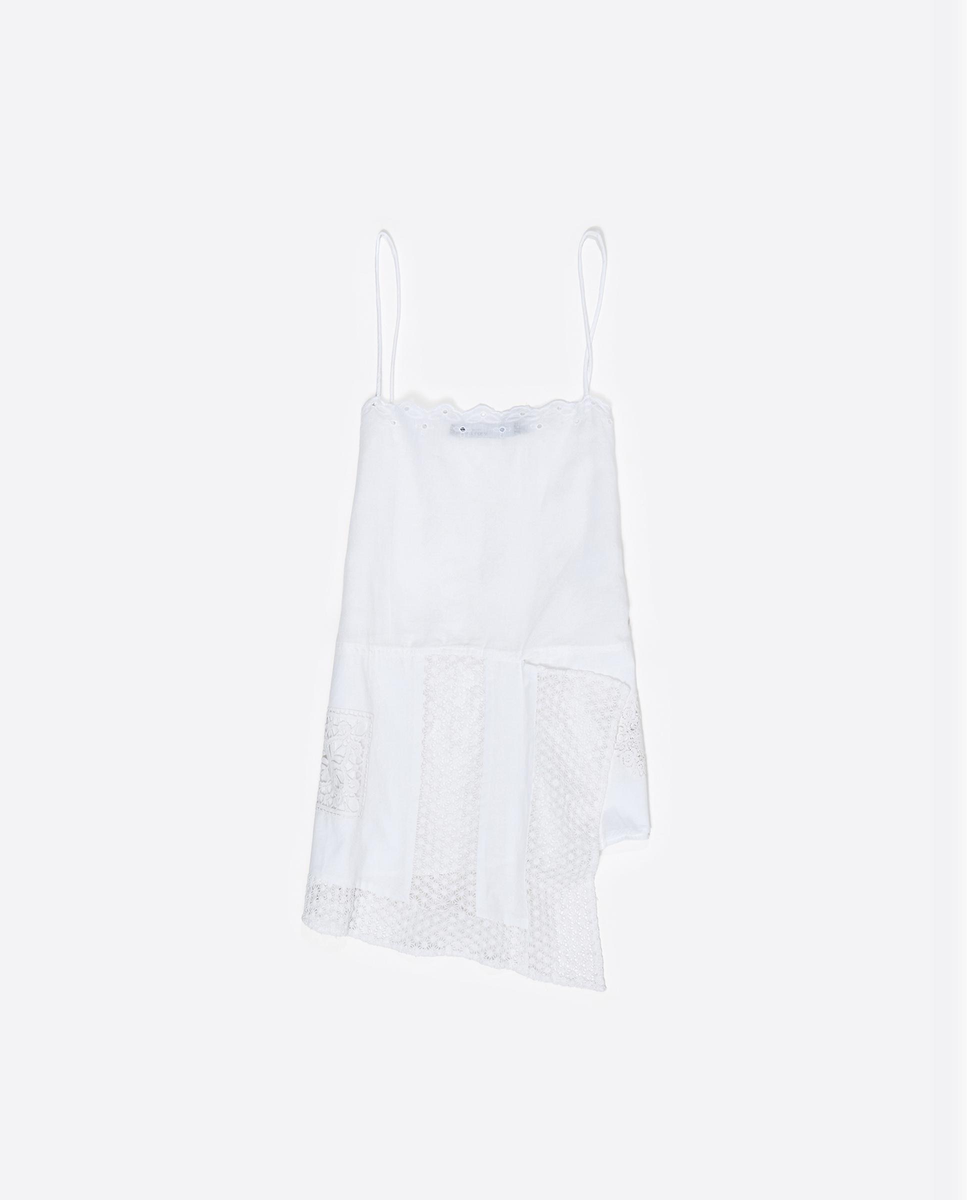 Top de Alças com Lenços Irregulares Bordados Branco-6