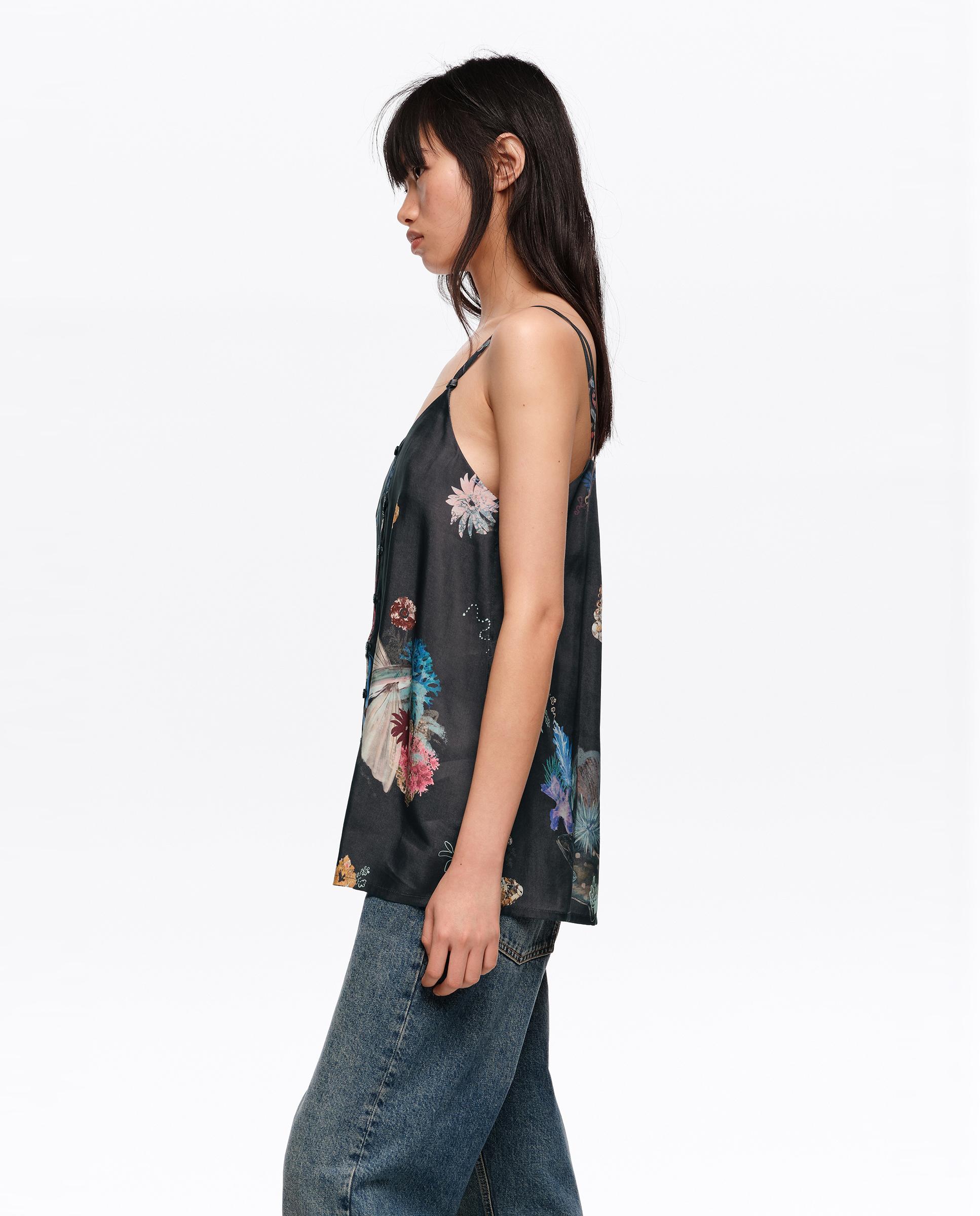Top Fluido com Estampados Preto-3