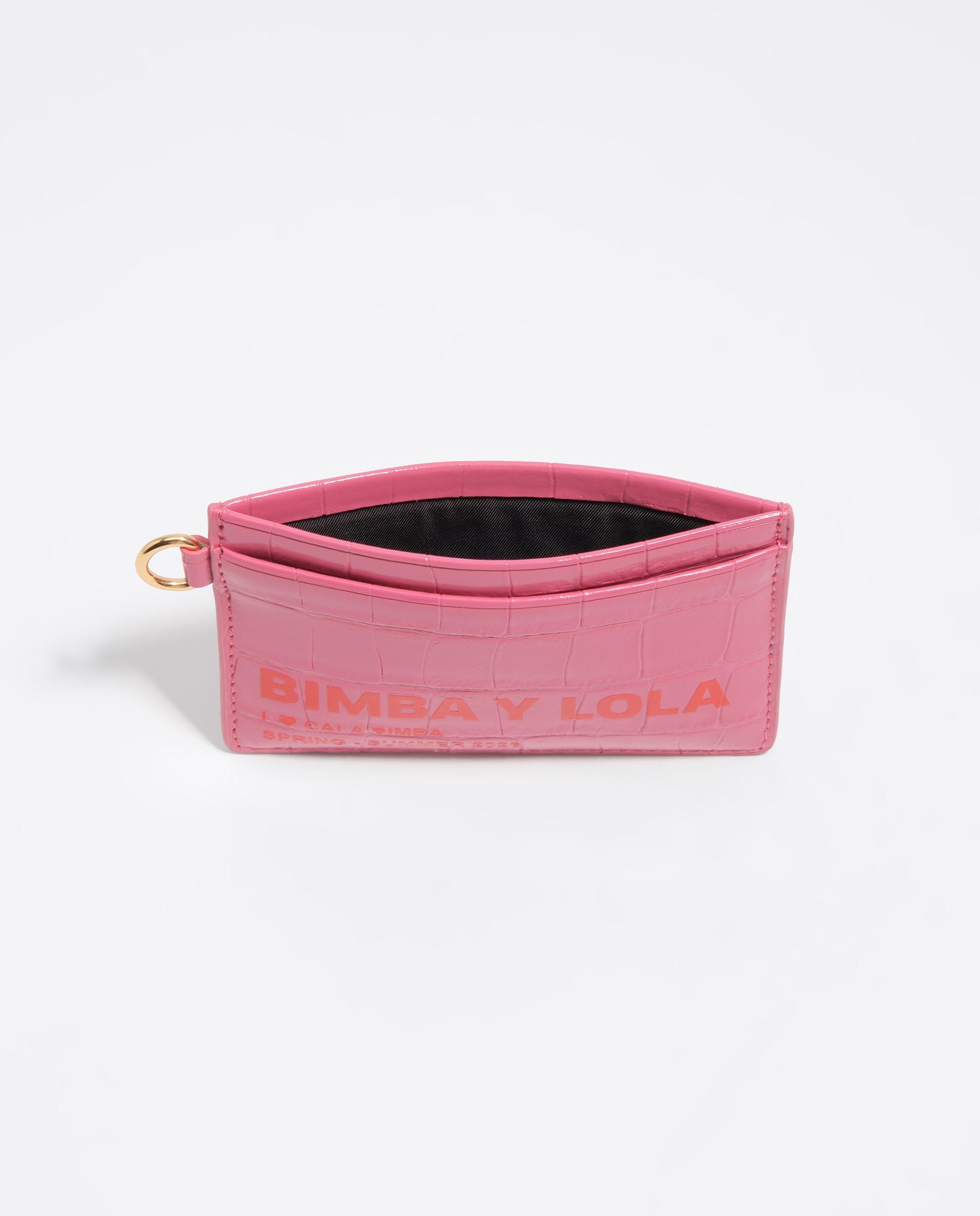 Porta-cartões com Gravado Crocodilo Rosa-3