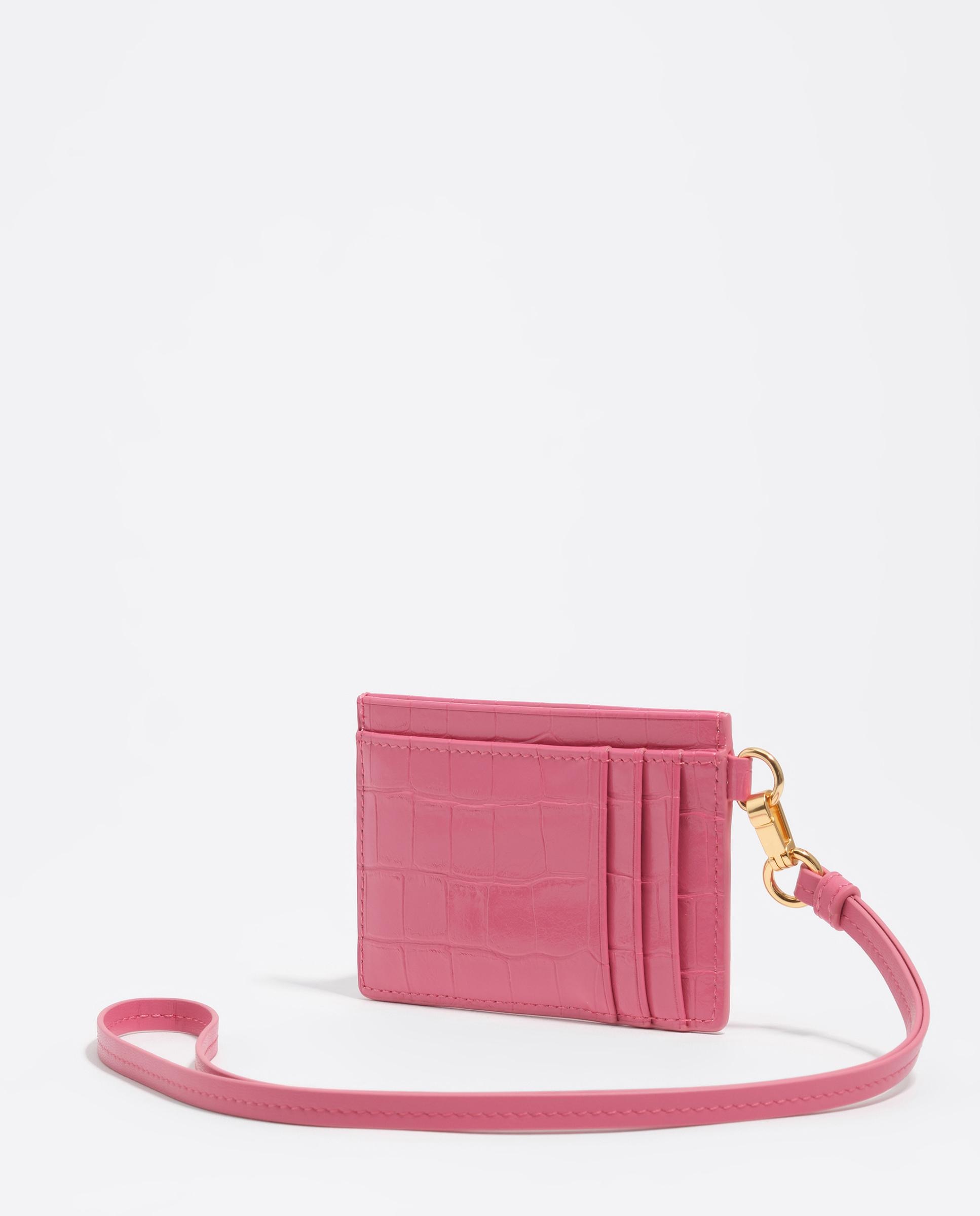 Porta-cartões com Gravado Crocodilo Rosa-5
