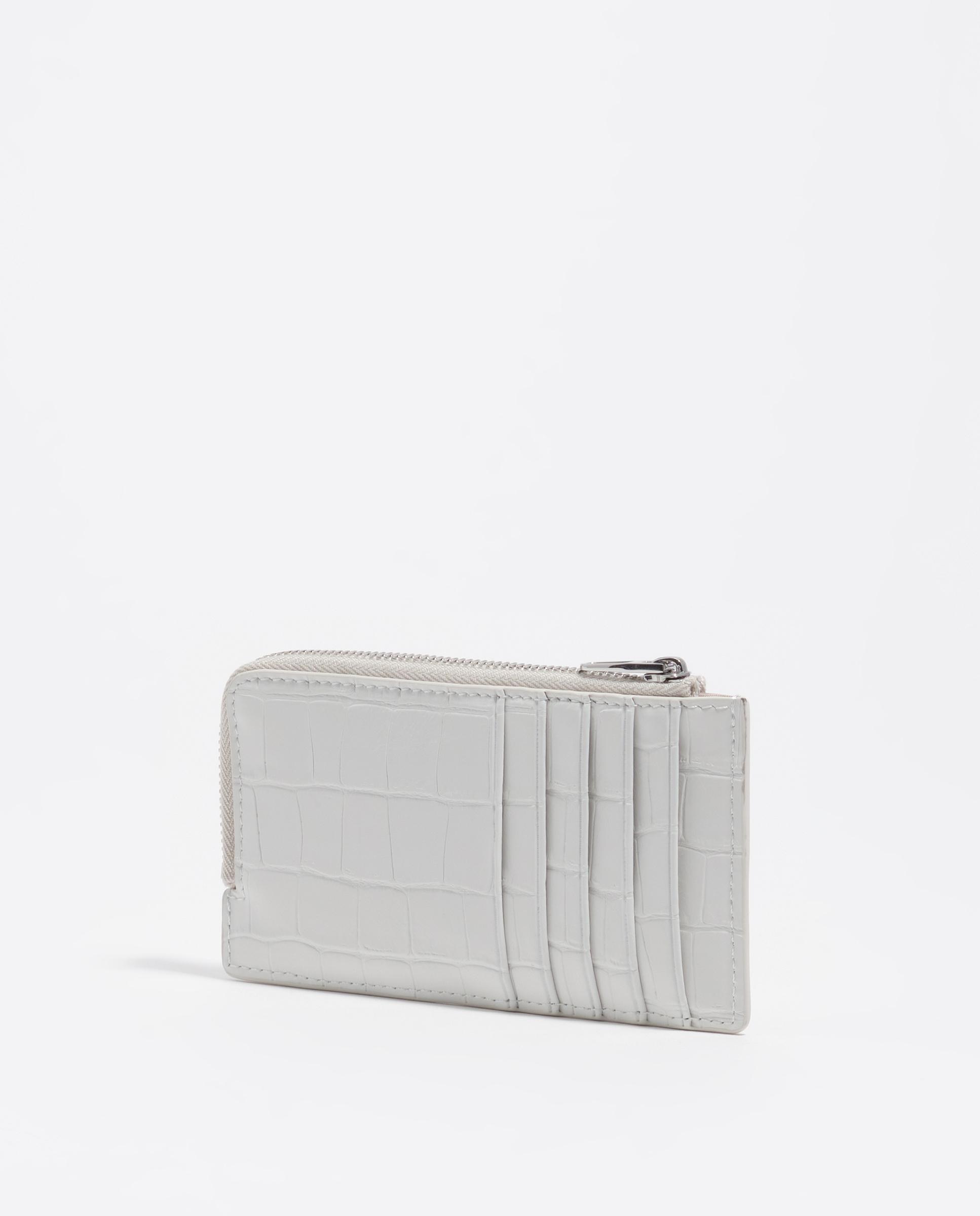 Porta-cartões com Gravado Crocodilo Branco-4