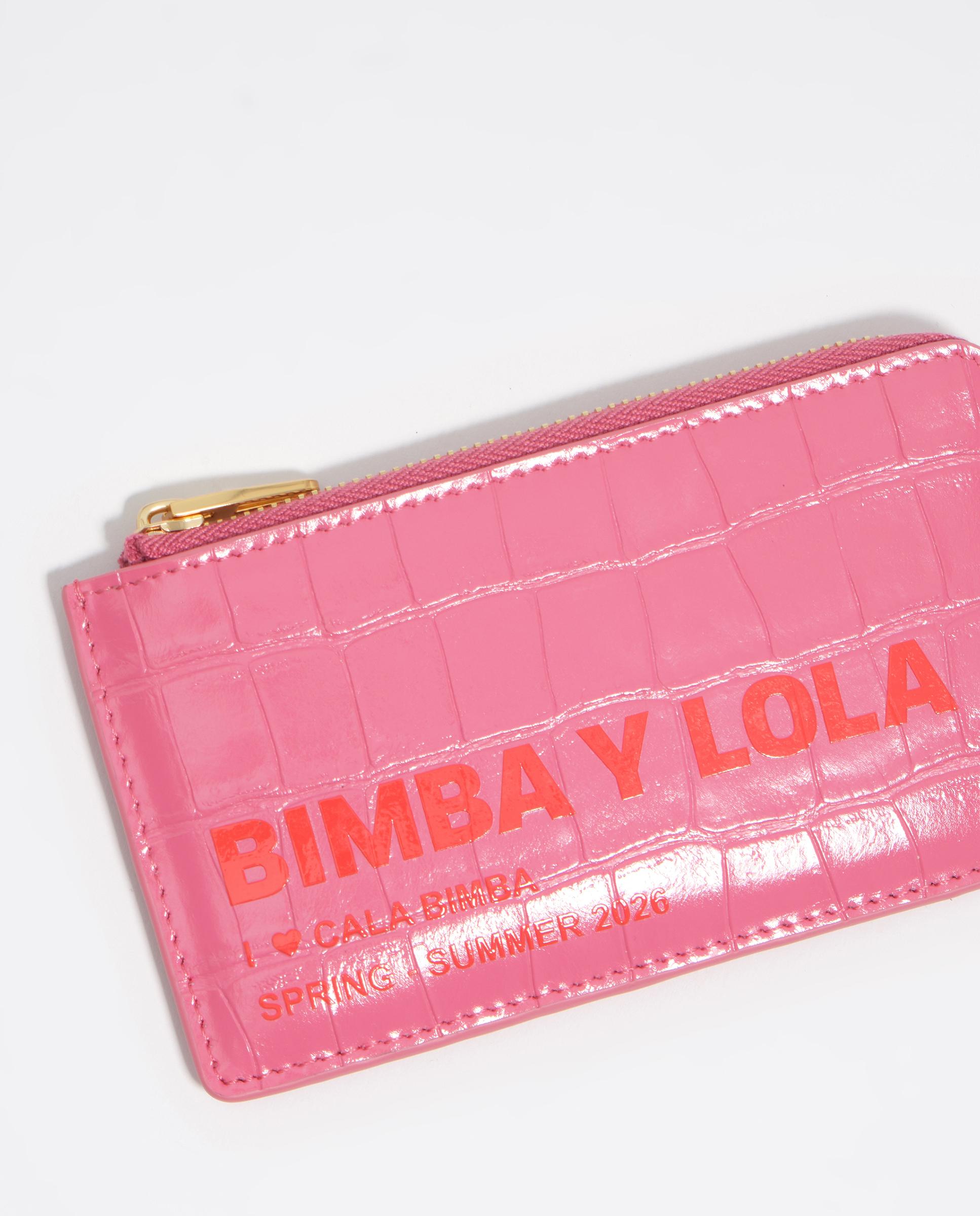 Porta-cartões com Gravado Crocodilo Rosa-2