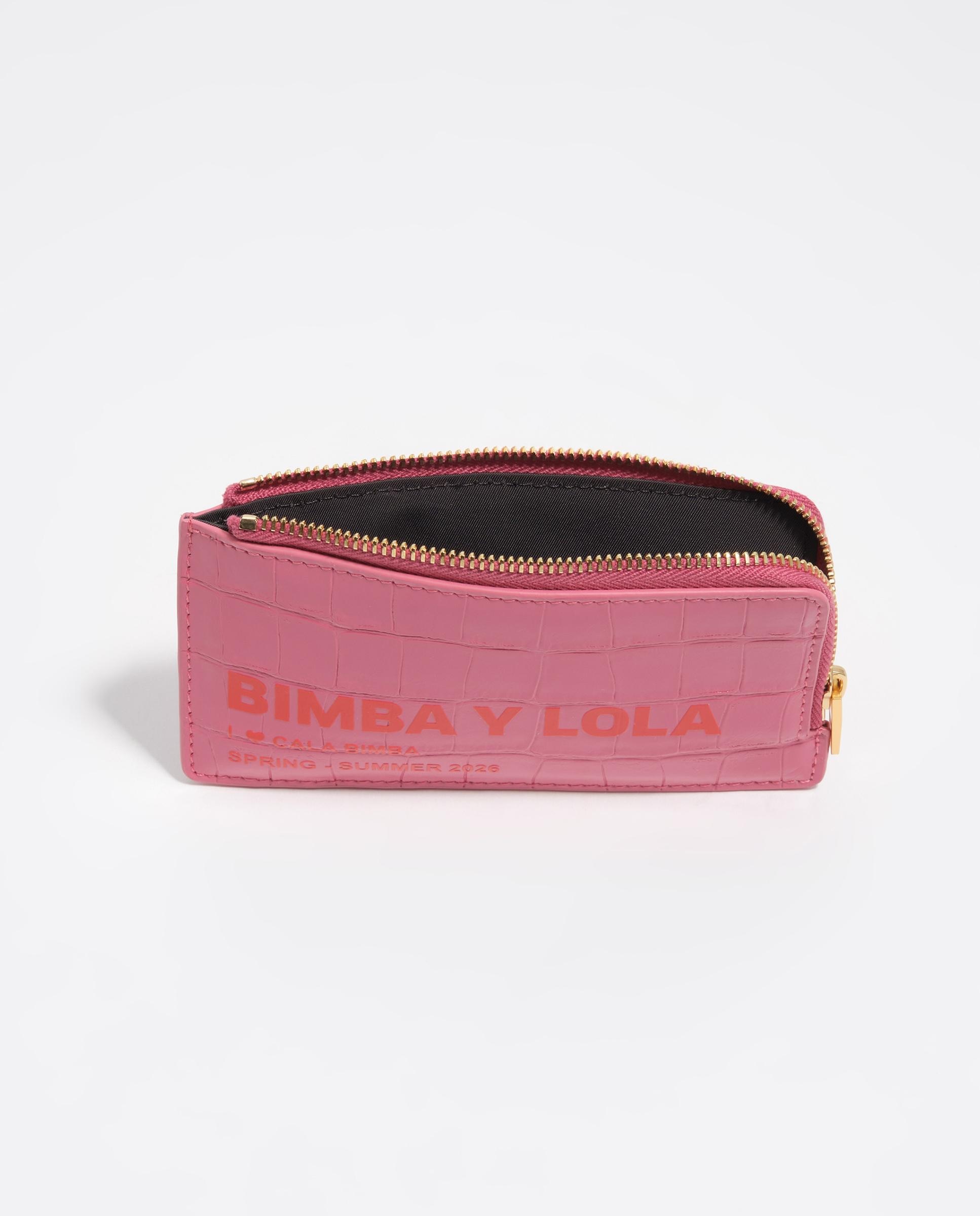 Porta-cartões com Gravado Crocodilo Rosa-3