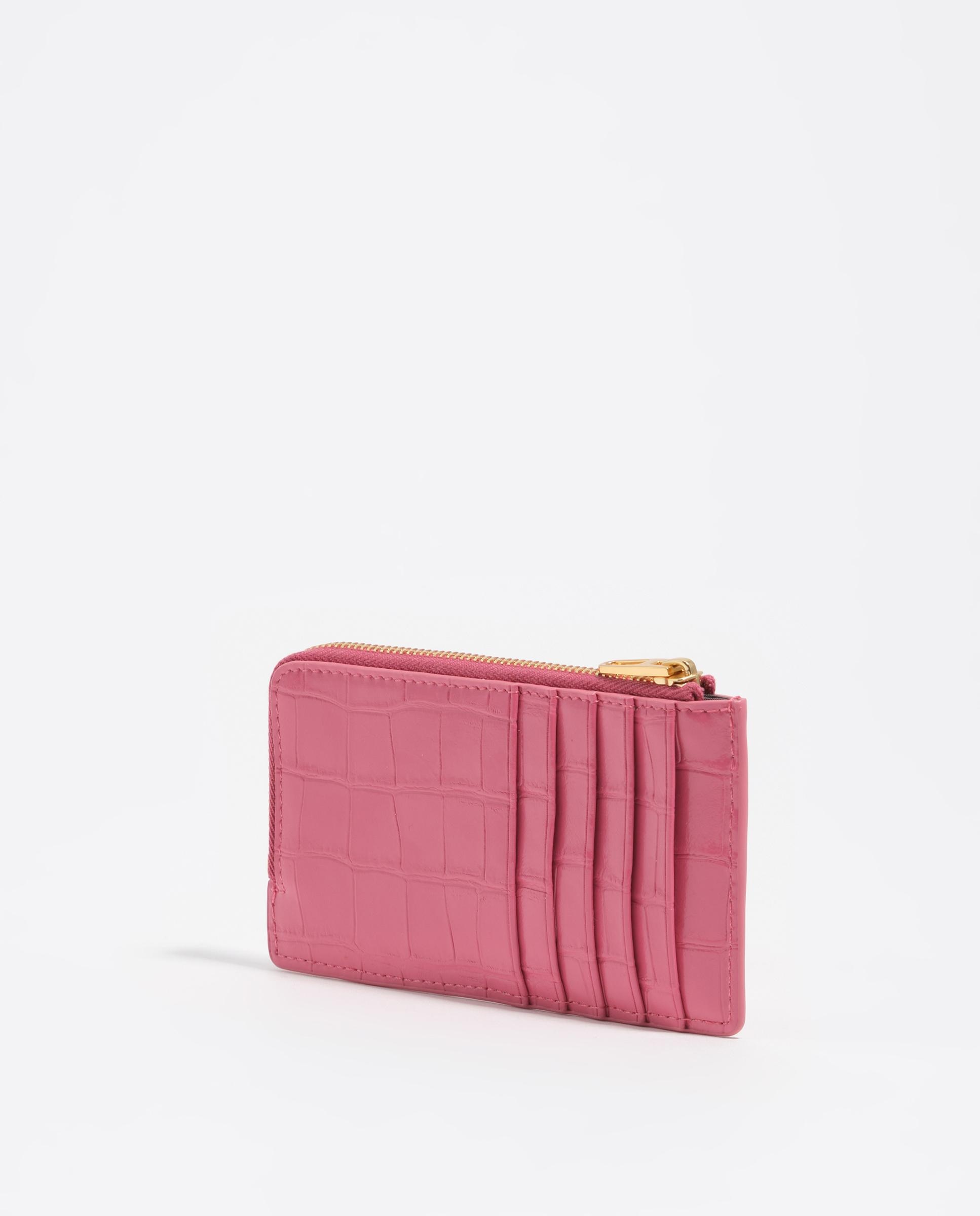 Porta-cartões com Gravado Crocodilo Rosa-4