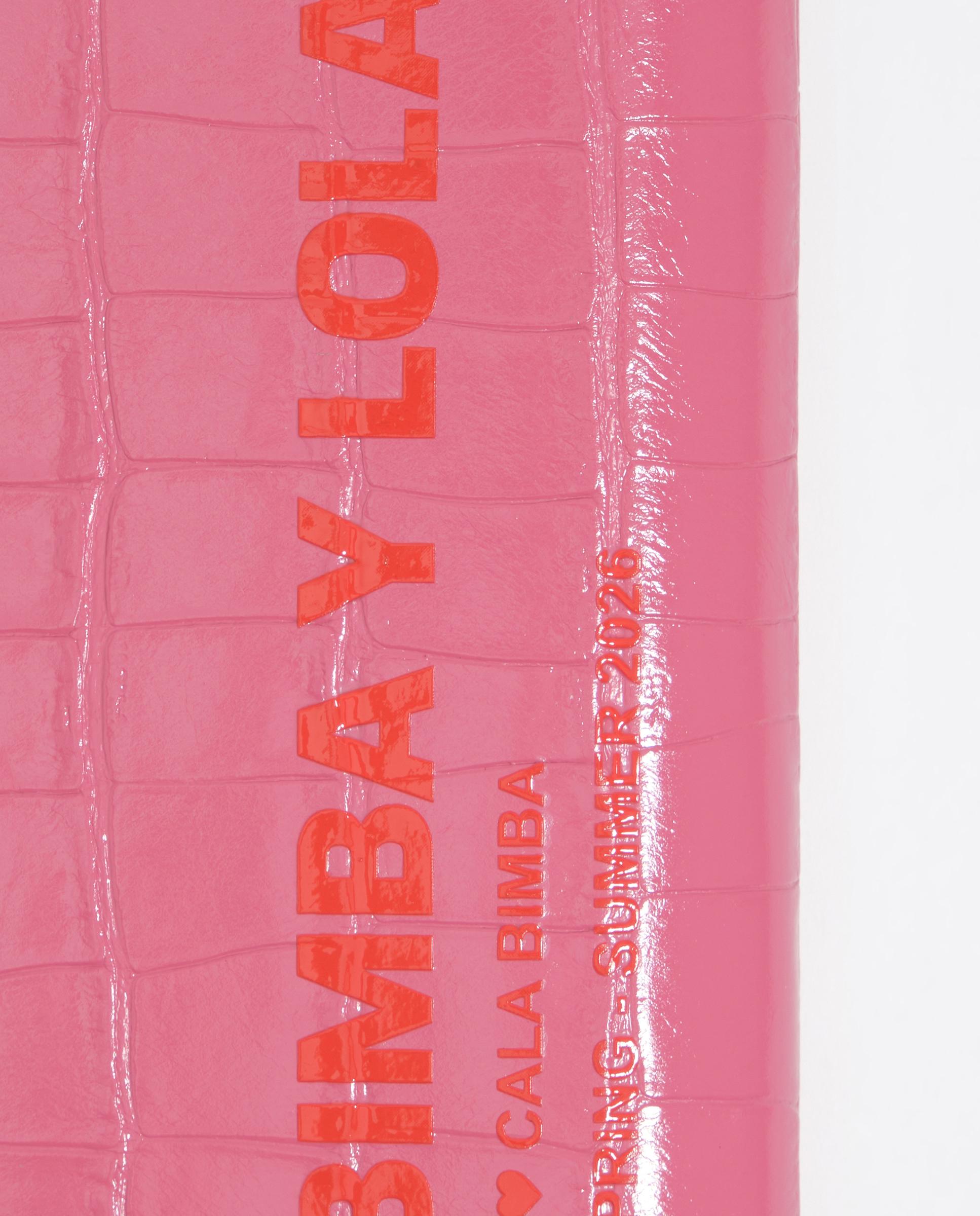 Carteira Pequena com Gravado Crocodilo Rosa-2