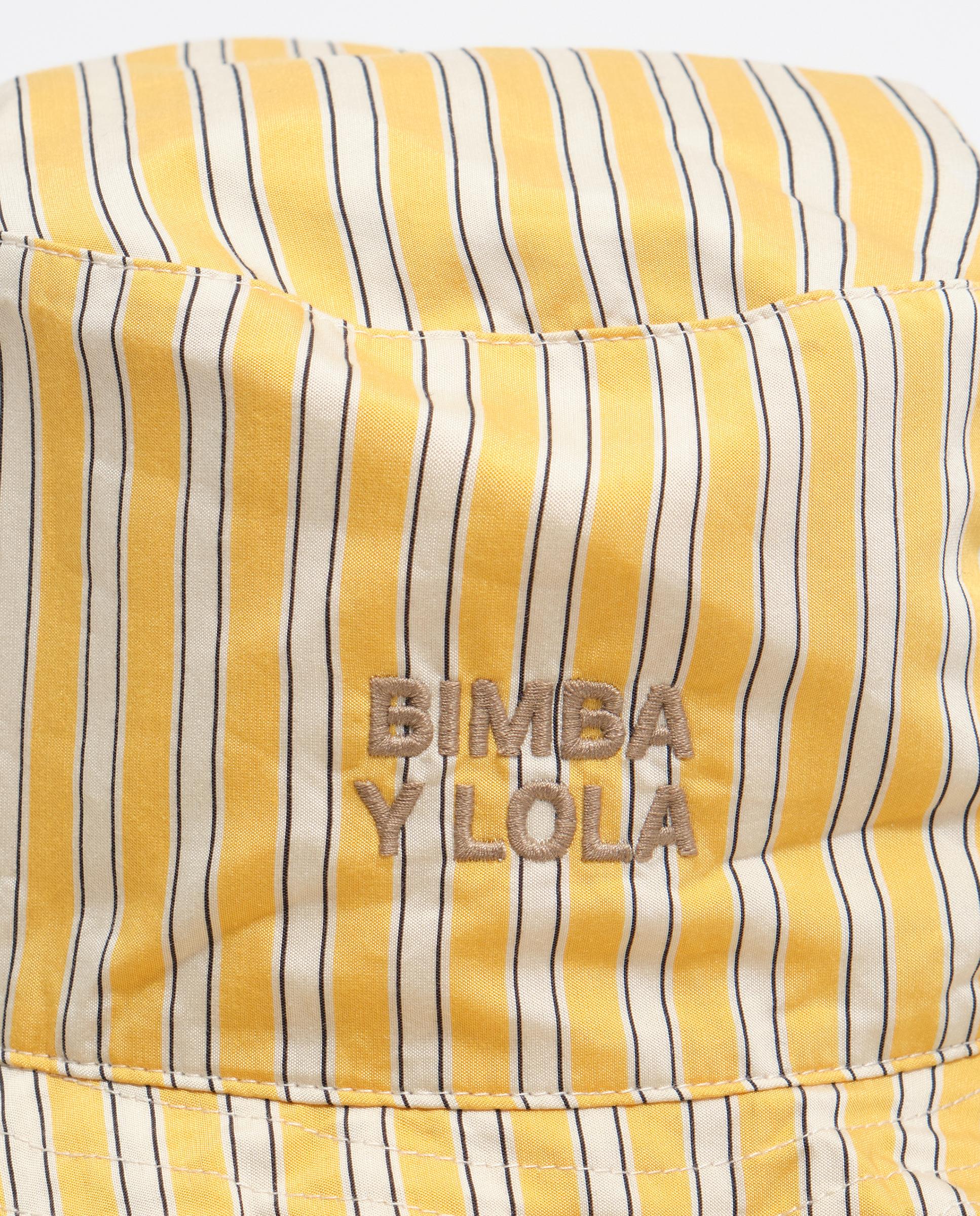 Chapéu Algodão Às Riscas Amarelo-2